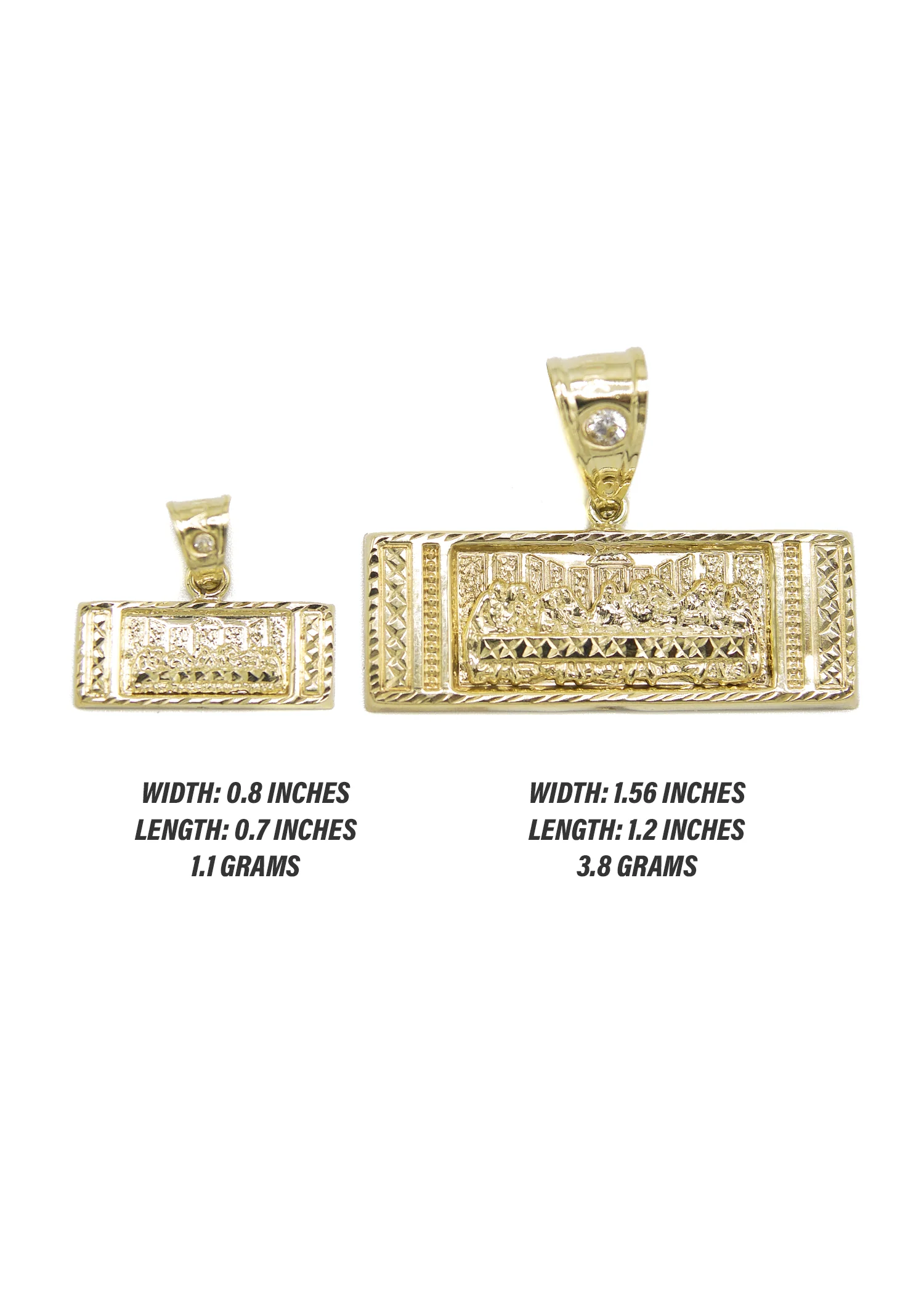 10K Gold Last Supper Pendant | Customizable Size - Image 2