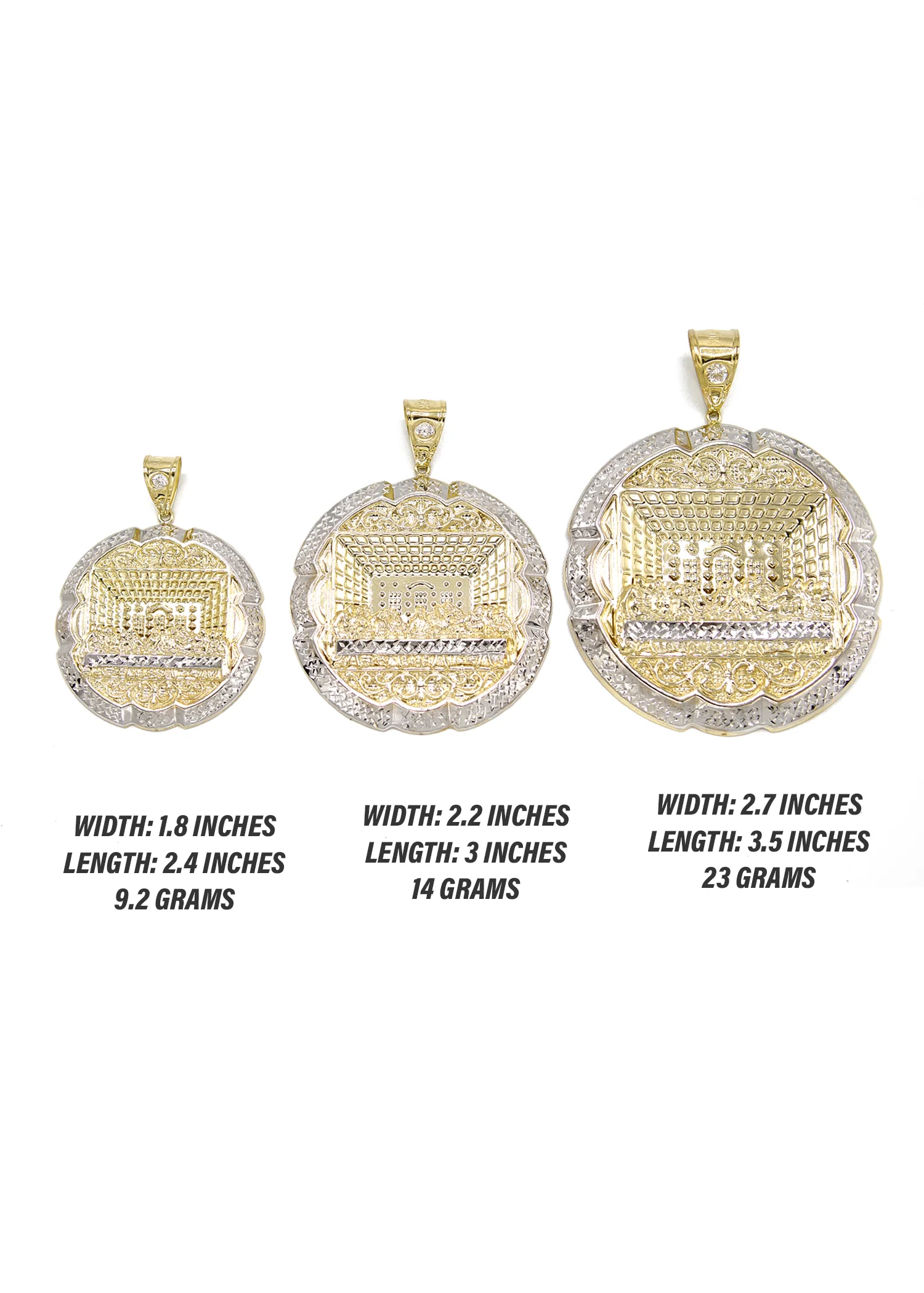 10K Gold Last Supper Pendant | Customizable Size - Image 2