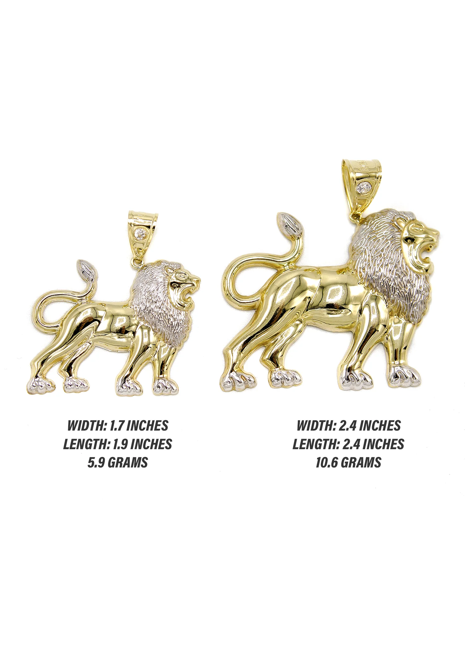 10K Gold Lion Pendant | Customizable Size - Image 2