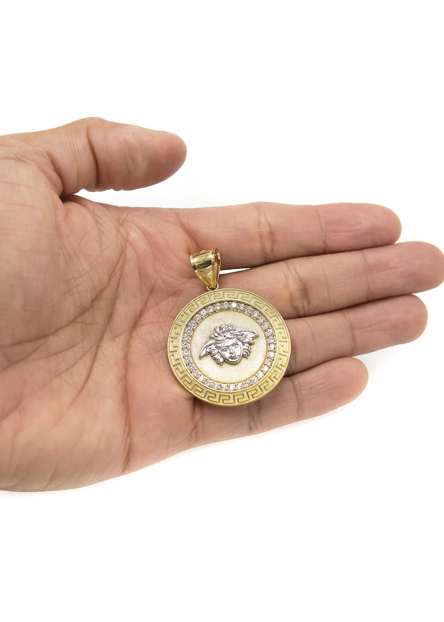 10K Yellow Gold Medusa Style Pendant | 12.4 Grams - Image 3