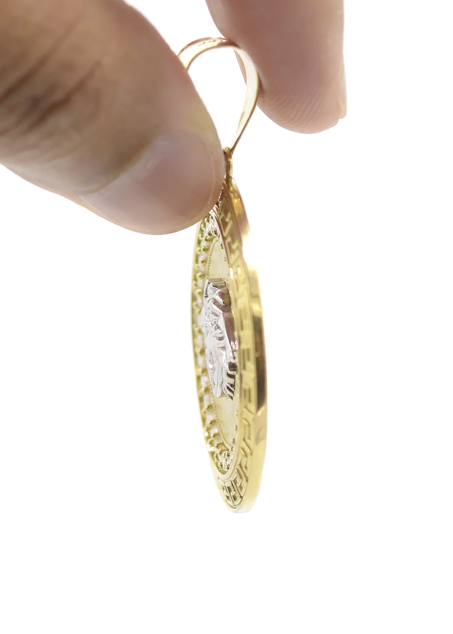 10K Yellow Gold Medusa Style Pendant | 12.4 Grams - Image 5