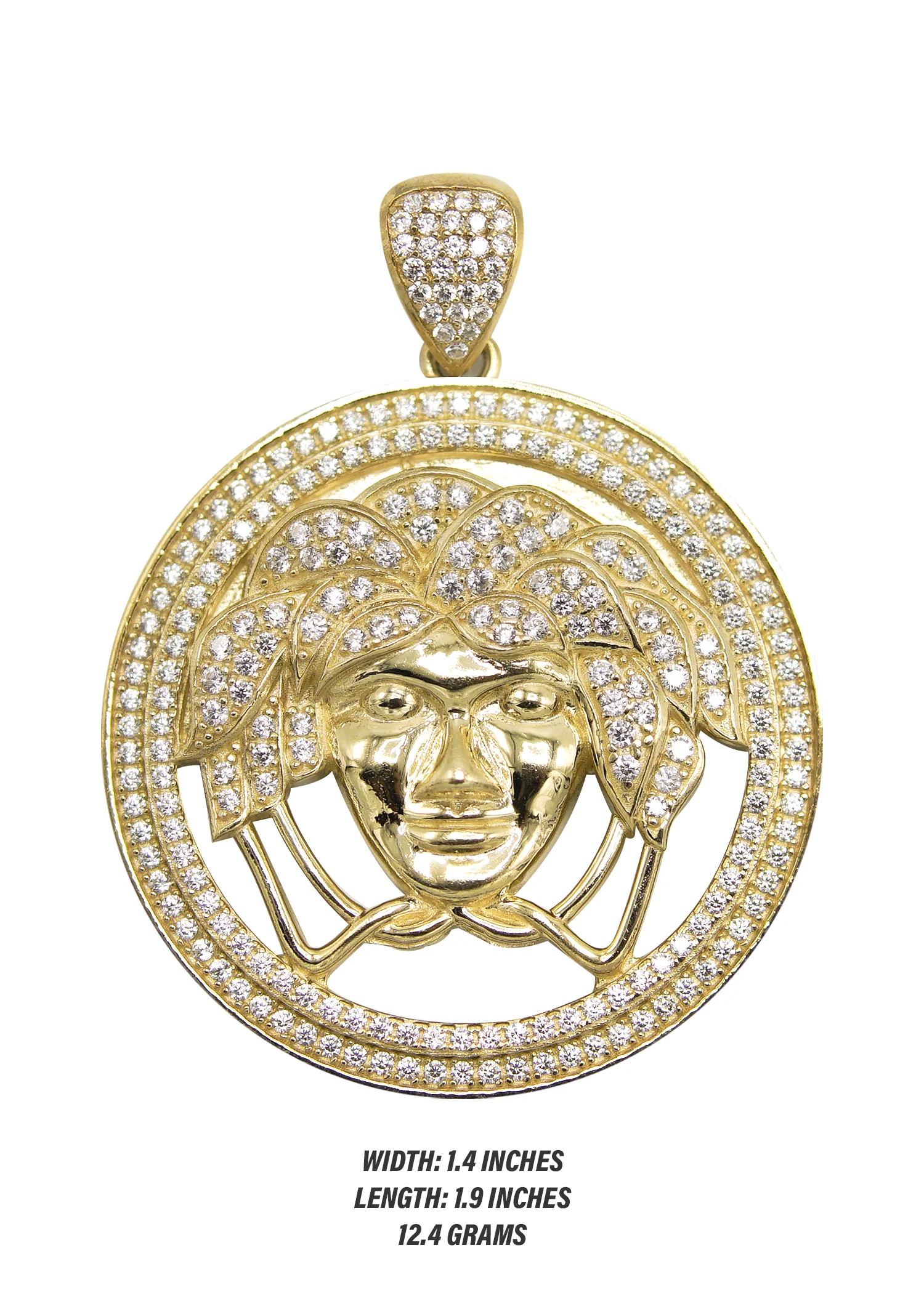 10K Yellow Gold Medusa Style Pendant | 12.4 Grams - Image 2