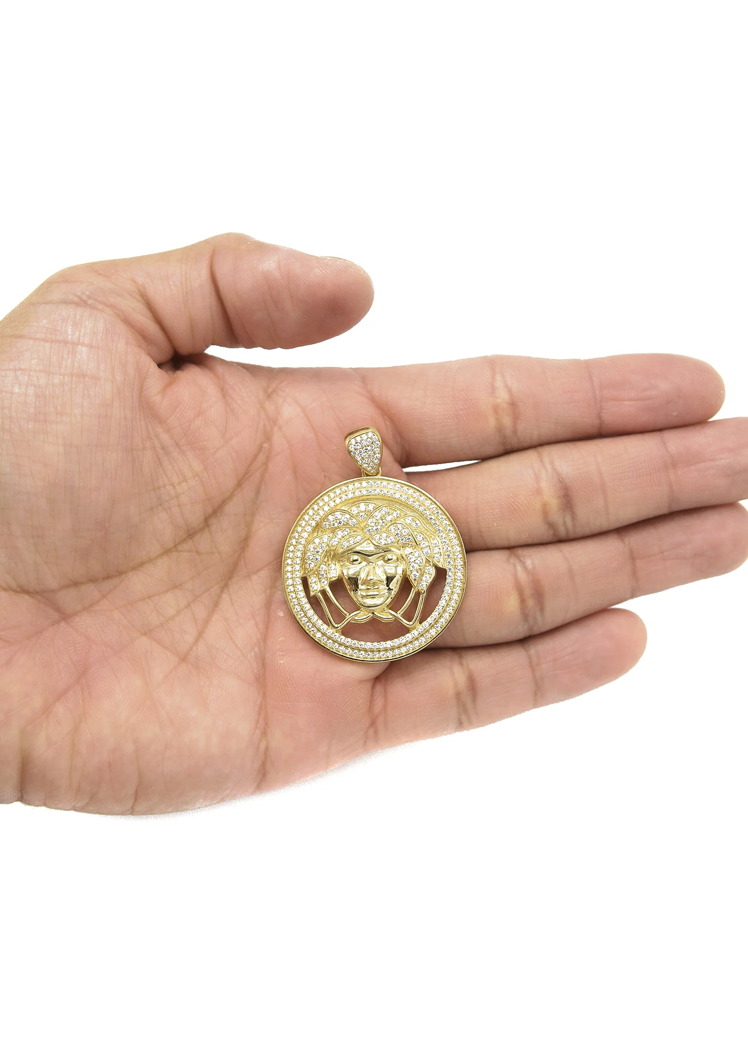 10K Yellow Gold Medusa Style Pendant | 12.4 Grams - Image 3