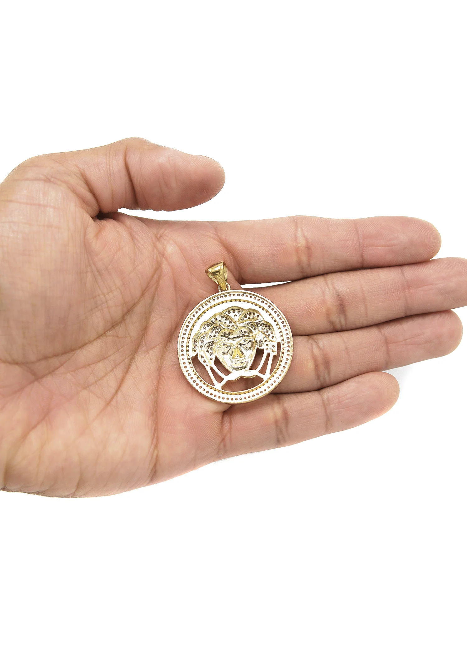 10K Yellow Gold Medusa Style Pendant | 12.4 Grams - Image 4