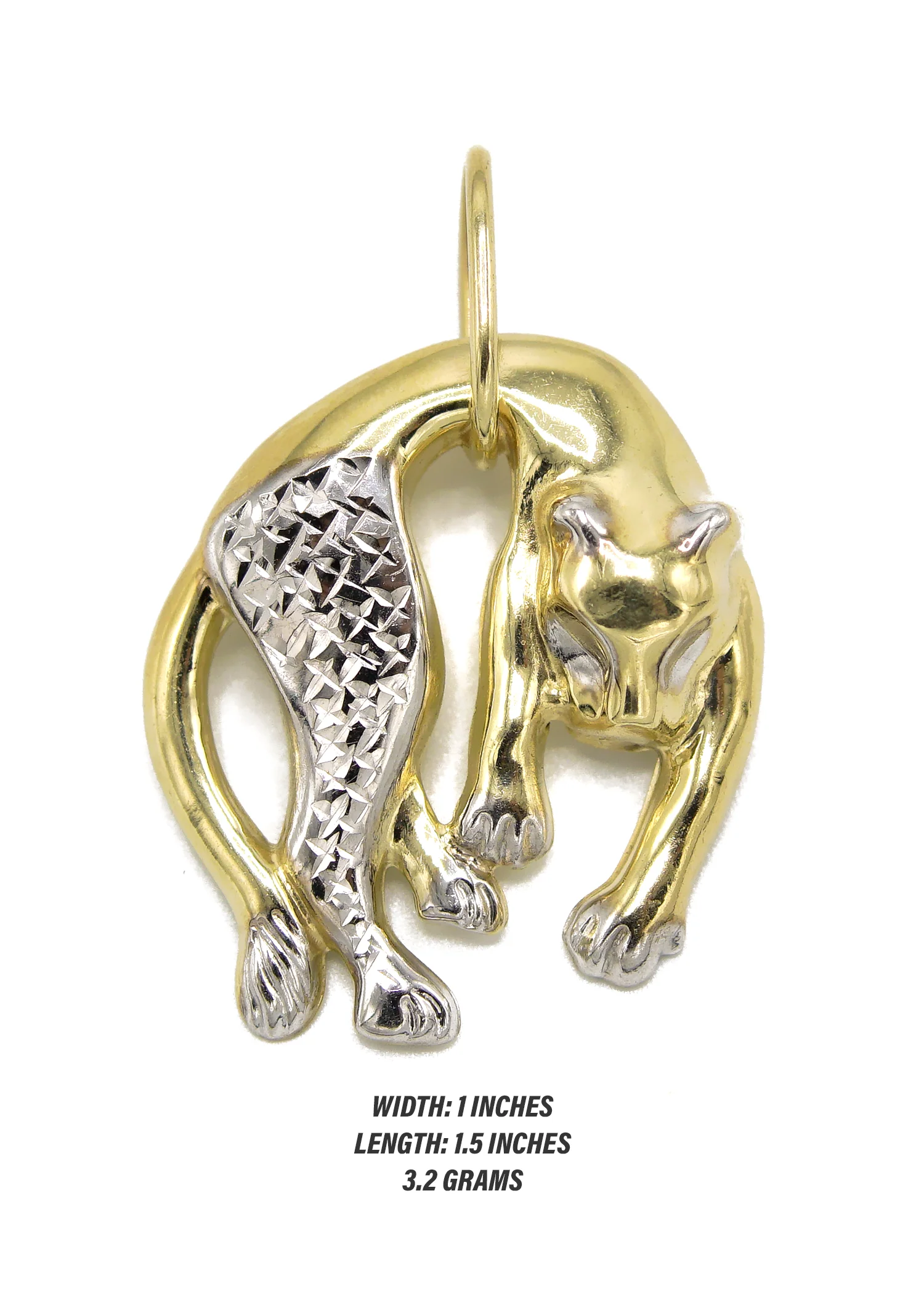 10K Yellow Gold Feline Pendant | 3.2 Grams - Image 2
