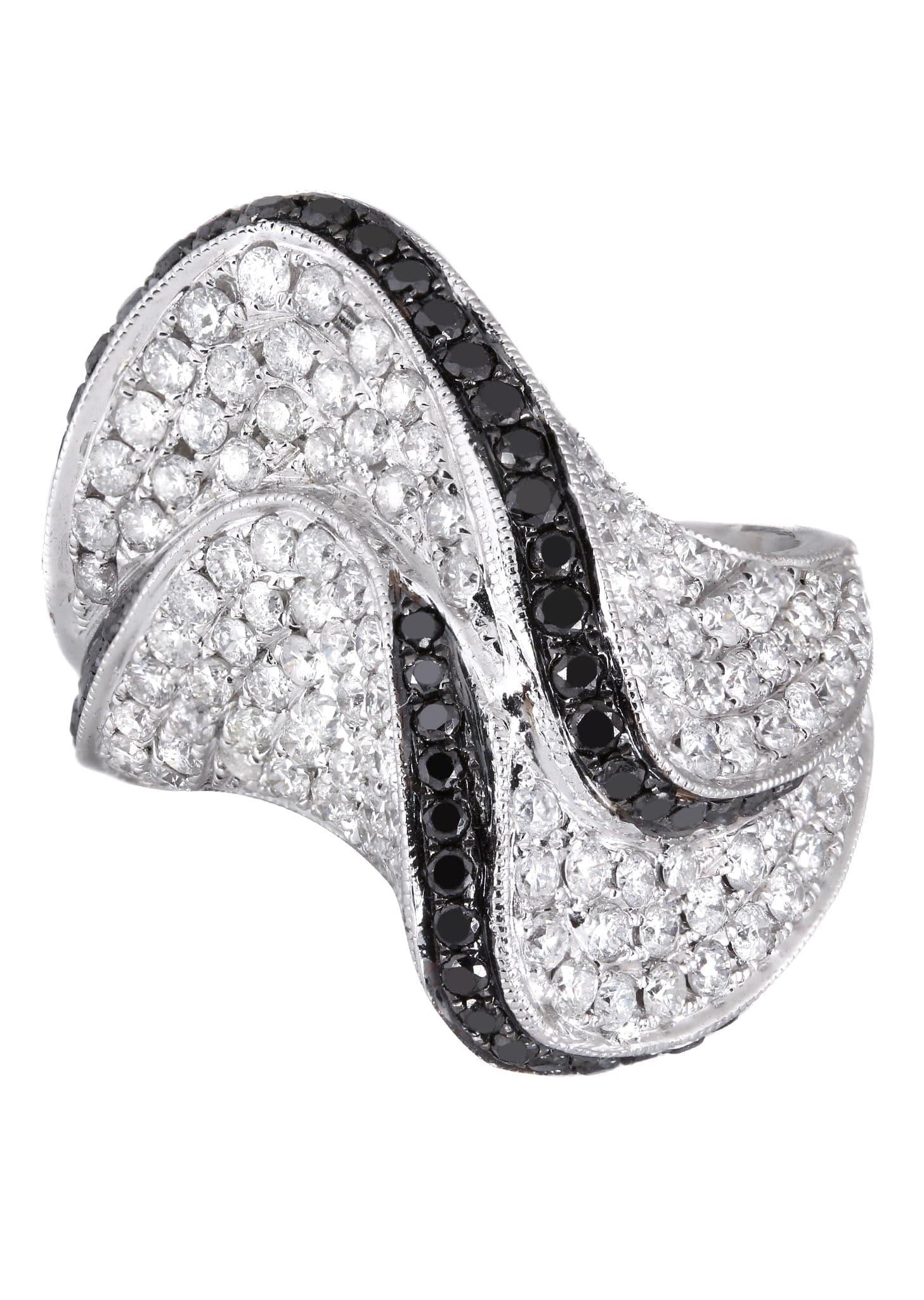 14K Ladies Black Diamond Cocktail Ring | 2.83 Carats | 10.78 Grams