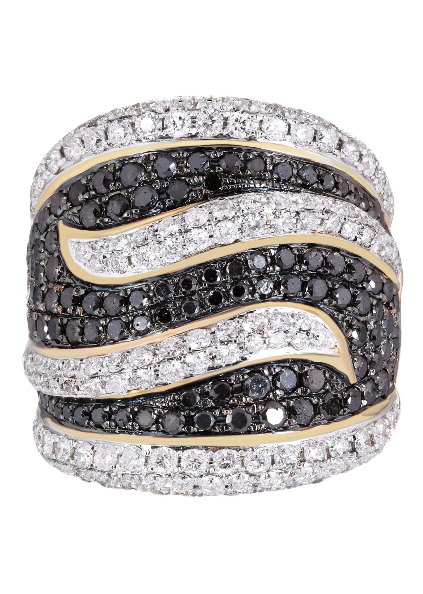 14K Ladies Black Diamond Cocktail Ring | 3.93 Carats | 13.28 Grams