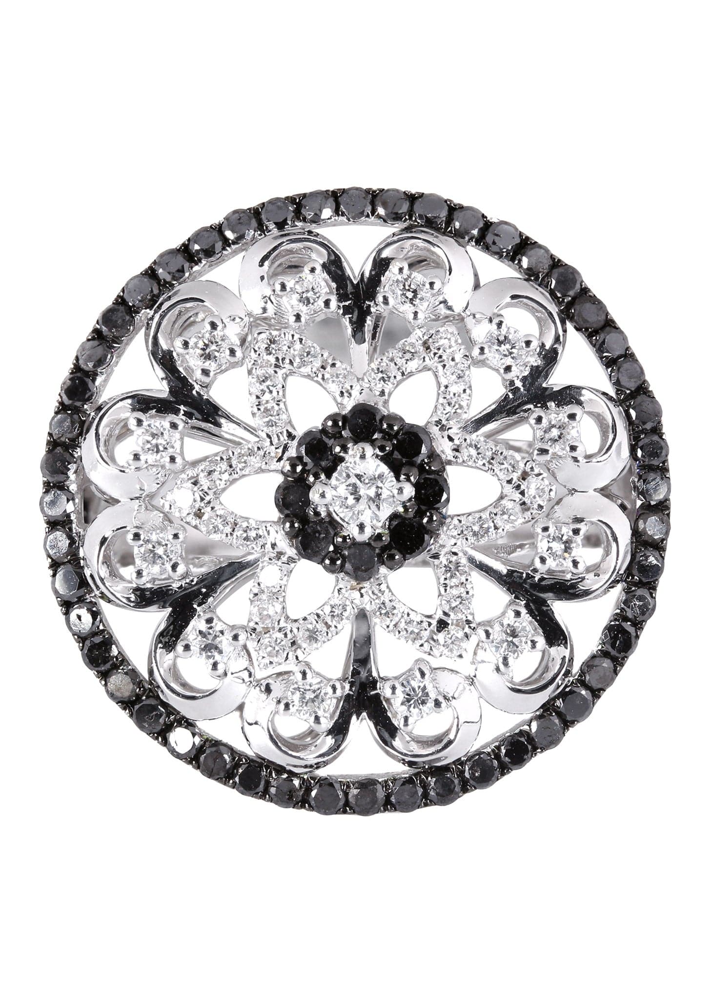 14K Ladies Black Diamond Cocktail Ring | 1.26 Carats | 7.08 Grams