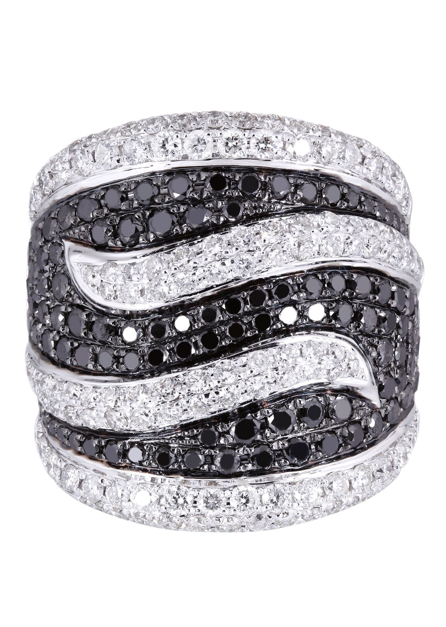 14K Ladies Black Diamond Cocktail Ring | 3.89 Carats | 14.65 Grams
