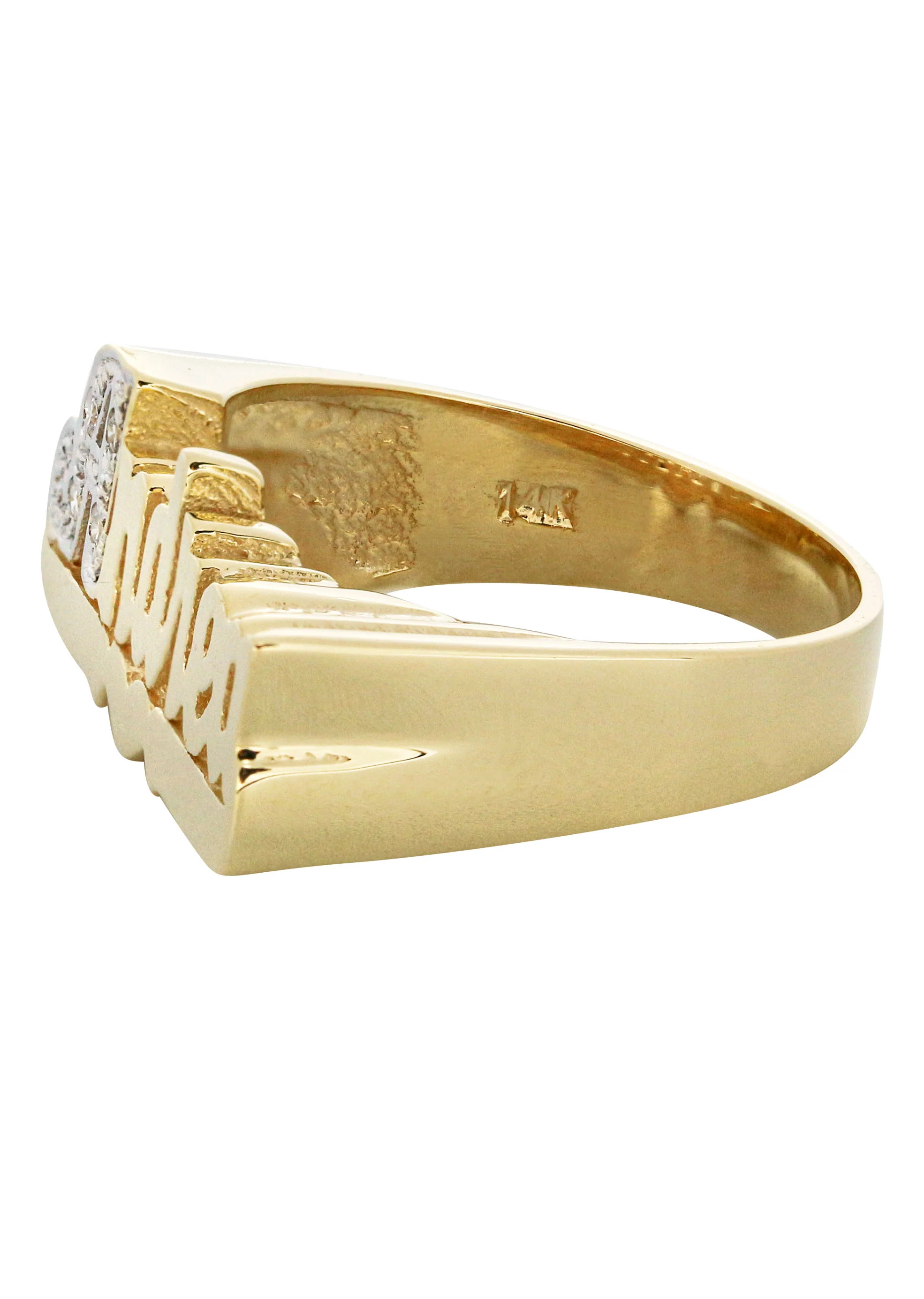 14K Diamond Two Tone Gold Name Ring | Appx. 4.4 Grams - Image 2