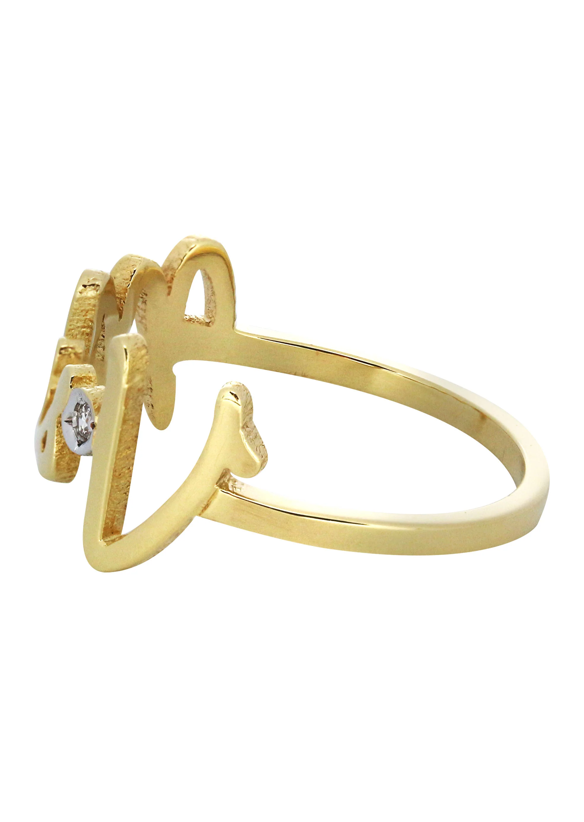14K Gold Cursive Initial Name Ring | Style #73 - Image 2
