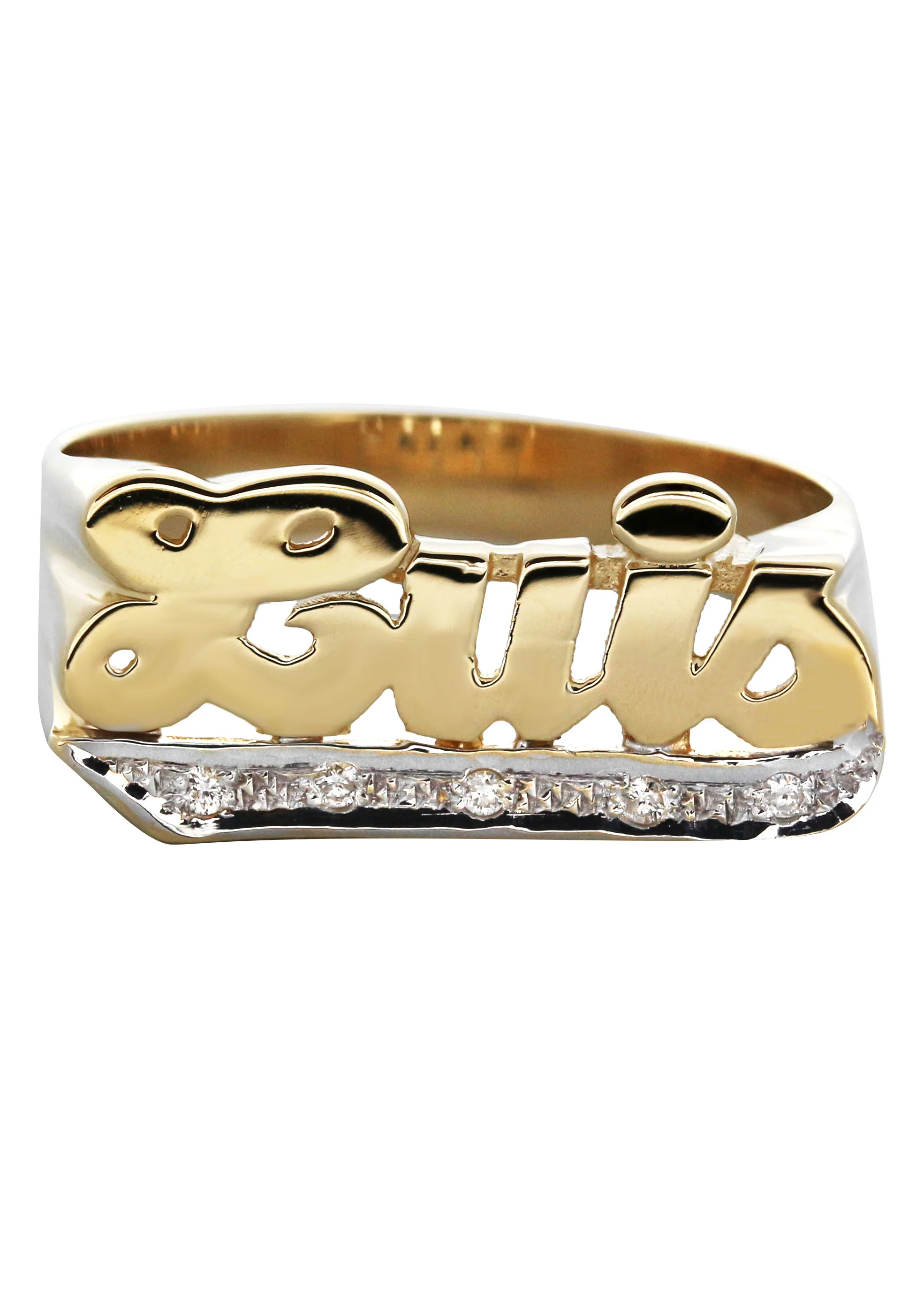 14K Diamond Gold Name Ring | Appx. 5 Grams