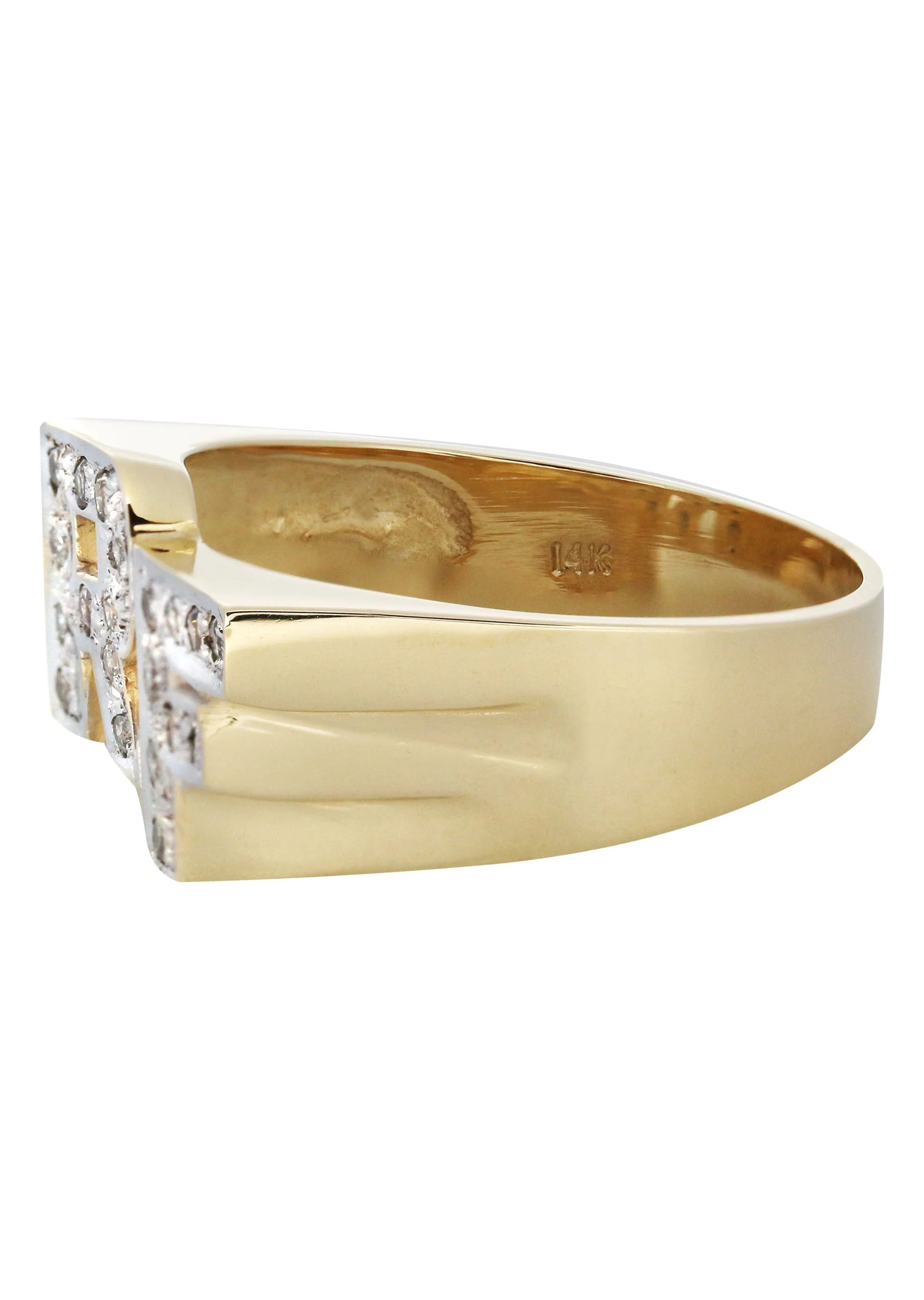 14K Diamond Initials Gold Name Ring | Style #100 - Image 2