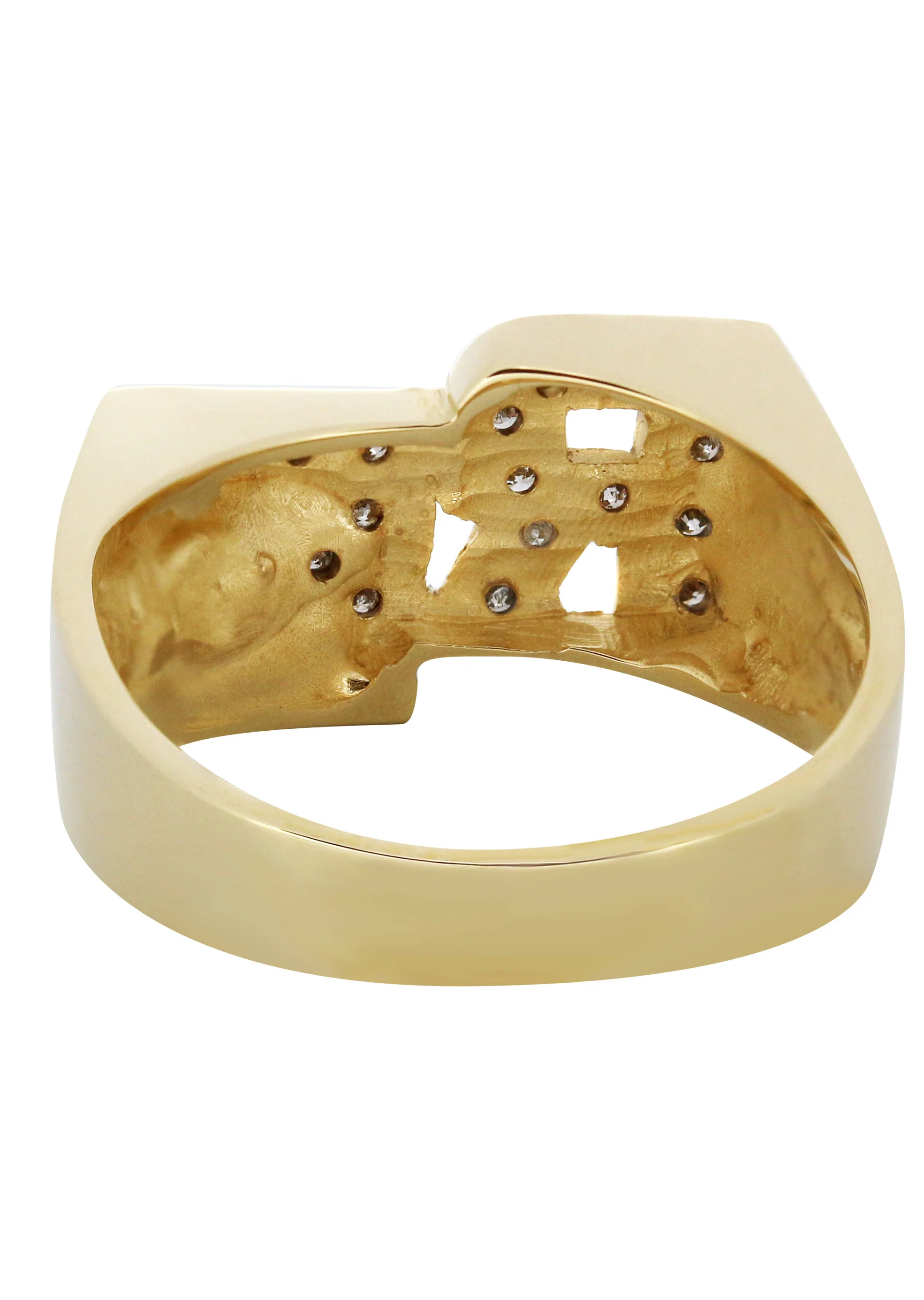 14K Diamond Initials Gold Name Ring | Style #100 - Image 3