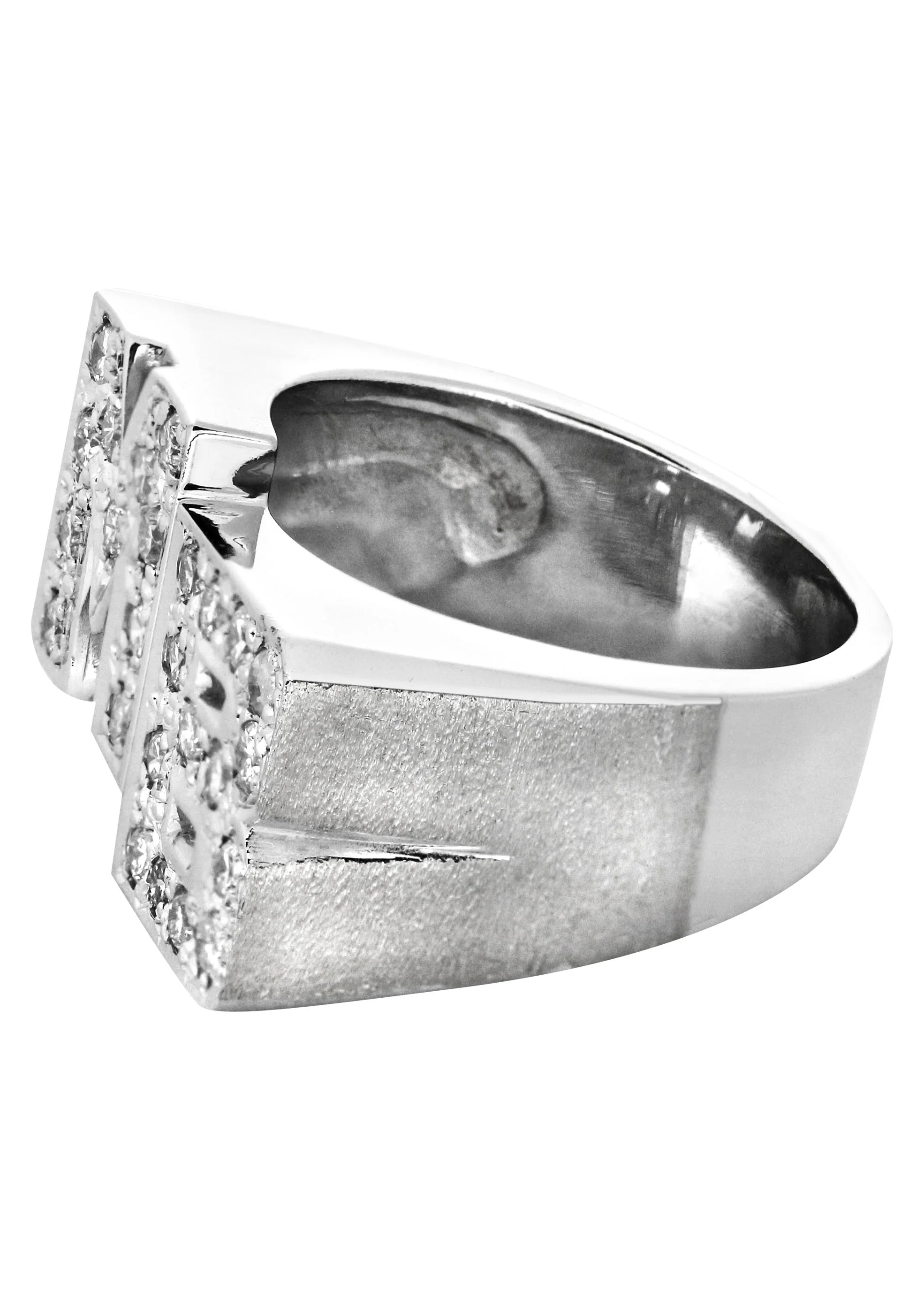 14K Diamond White Gold Initials Name Ring | Style #105 - Image 3