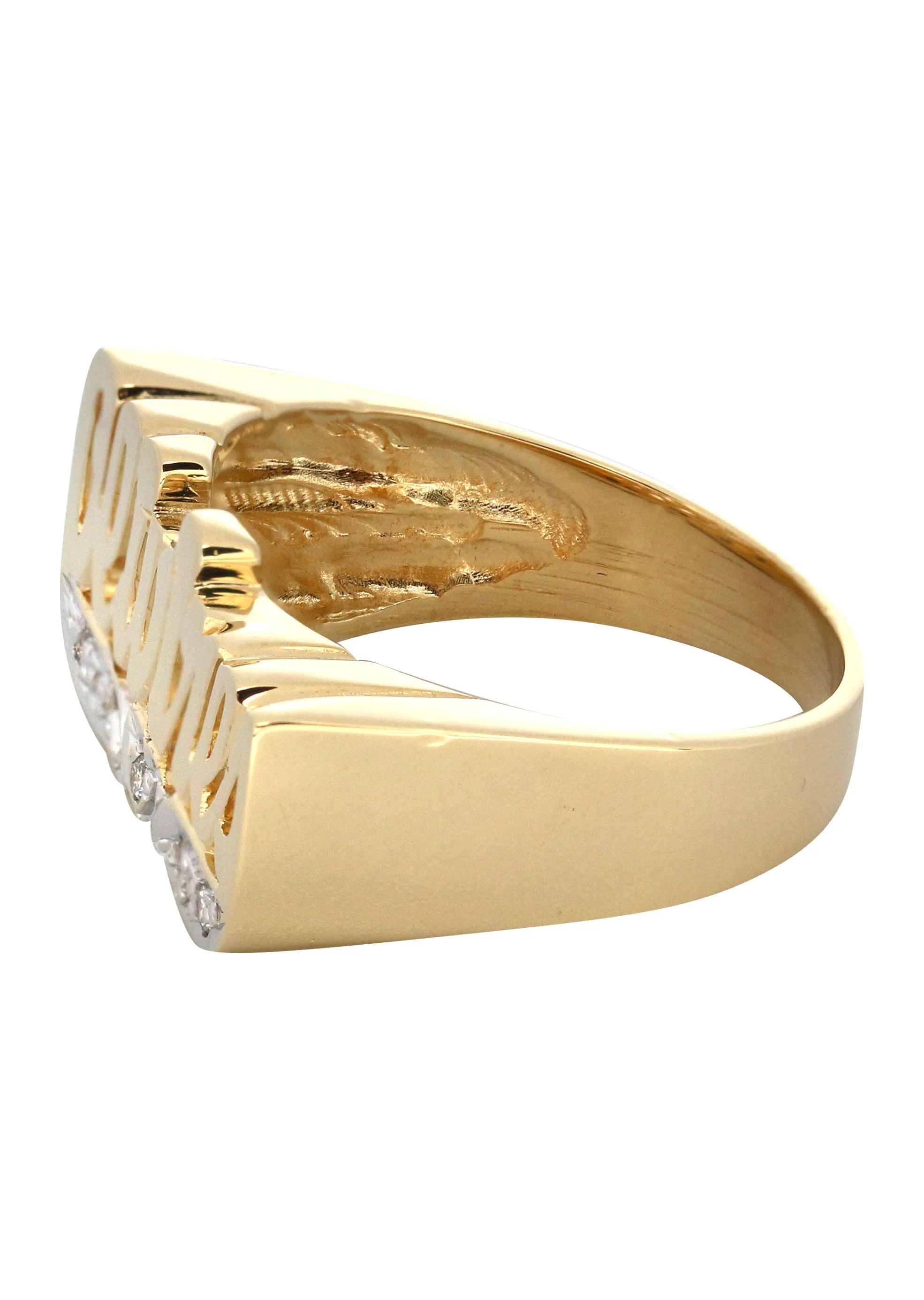 14K Diamond Two Tone Gold Name Ring | Appx. 4.8 Grams - Image 2