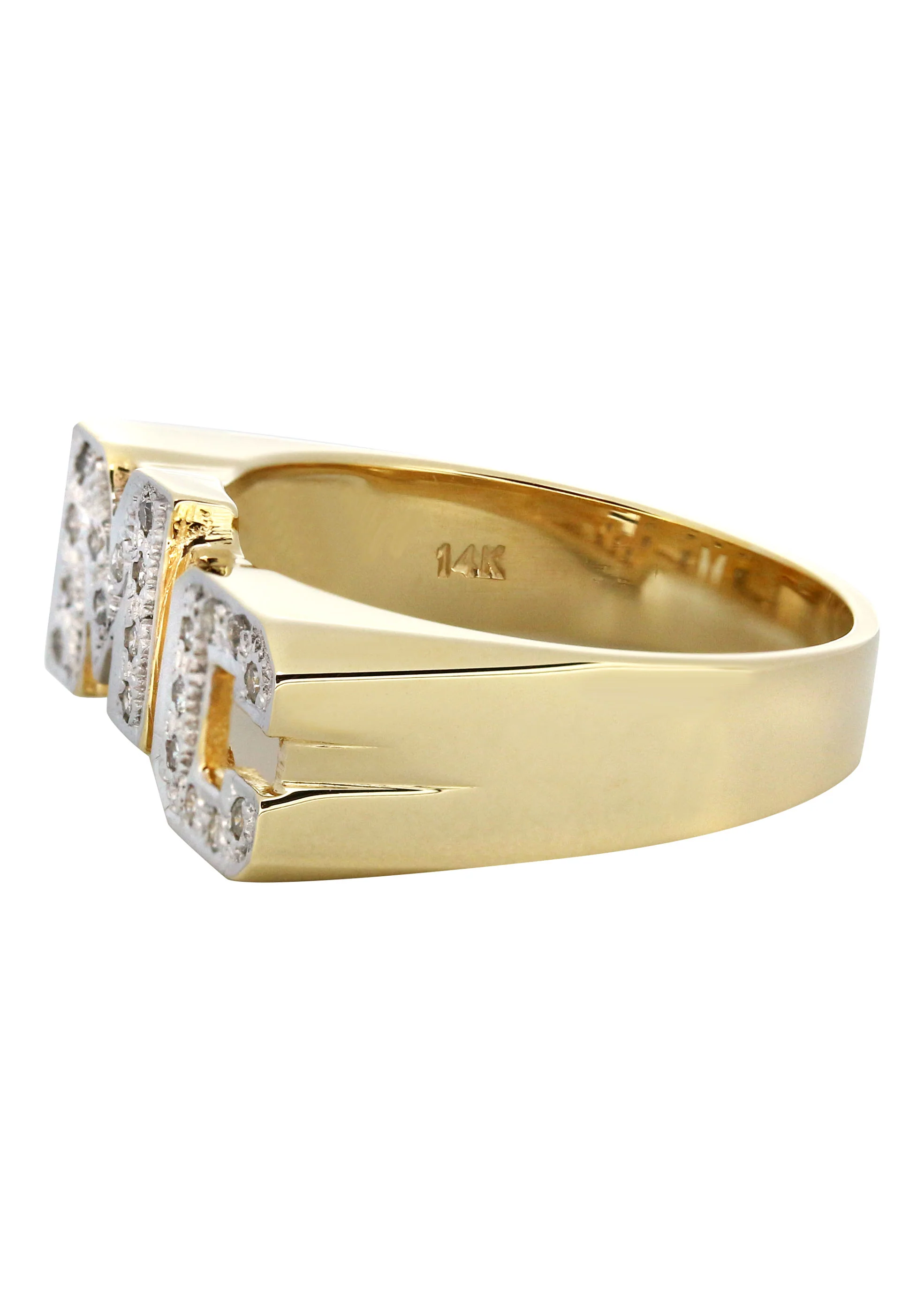 14K Diamond Initials Gold Name Ring | Style #104 - Image 2