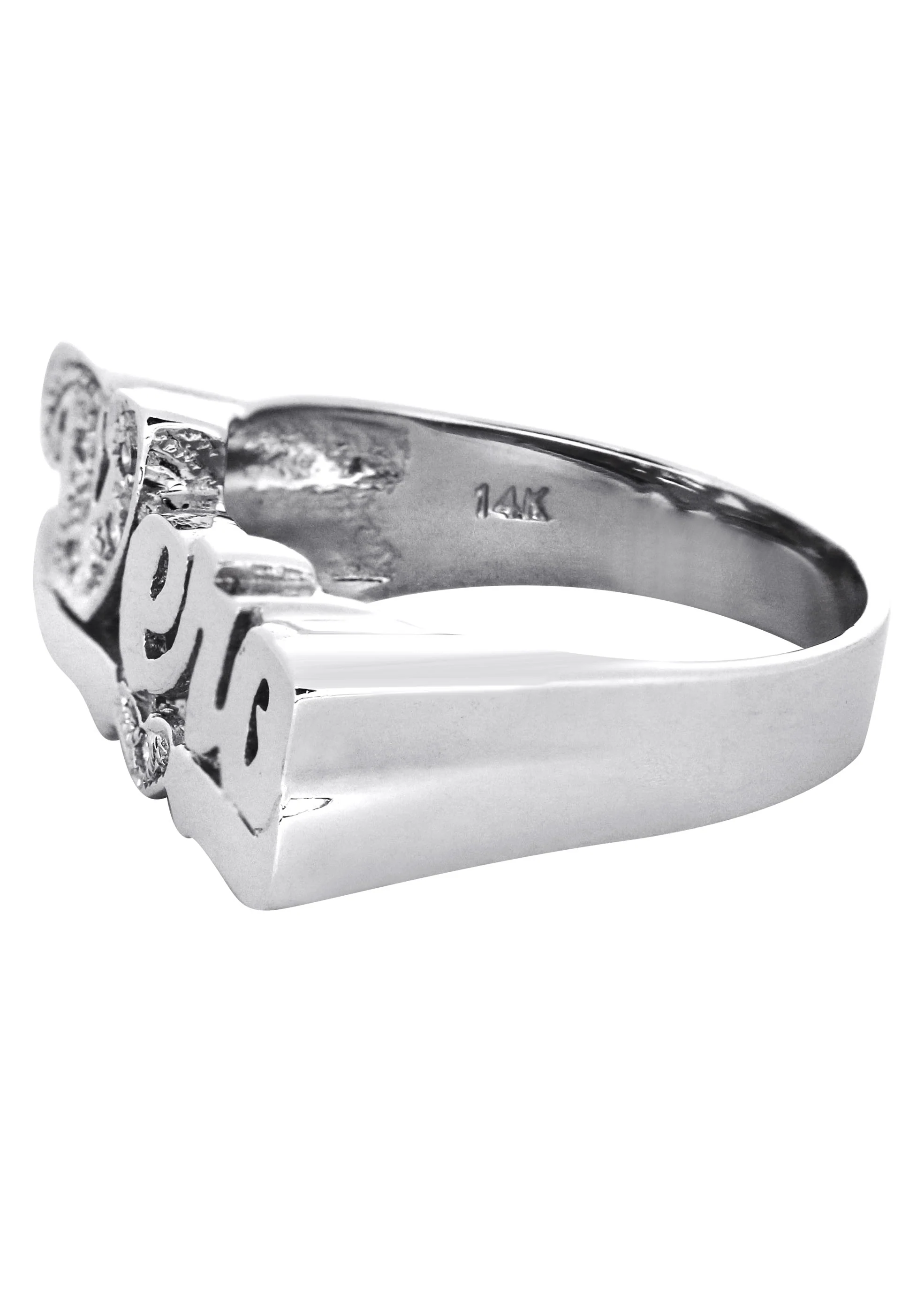 14K Diamond White Gold Name Ring | Appx. 4.3 Grams - Image 2