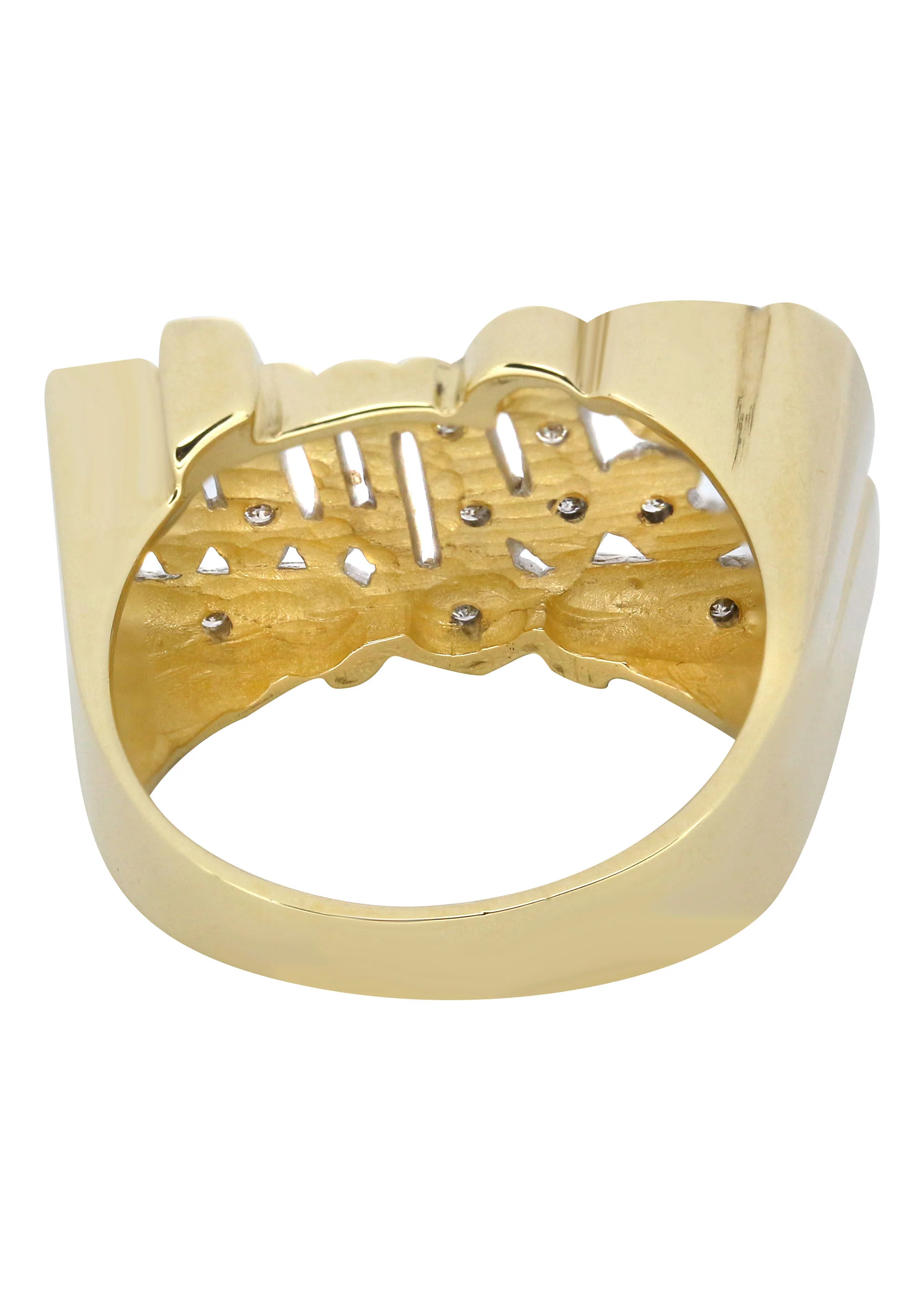 14K Two Tone with Diamonds Gold Name Ring | Appx. 6.5 Grams - Image 3
