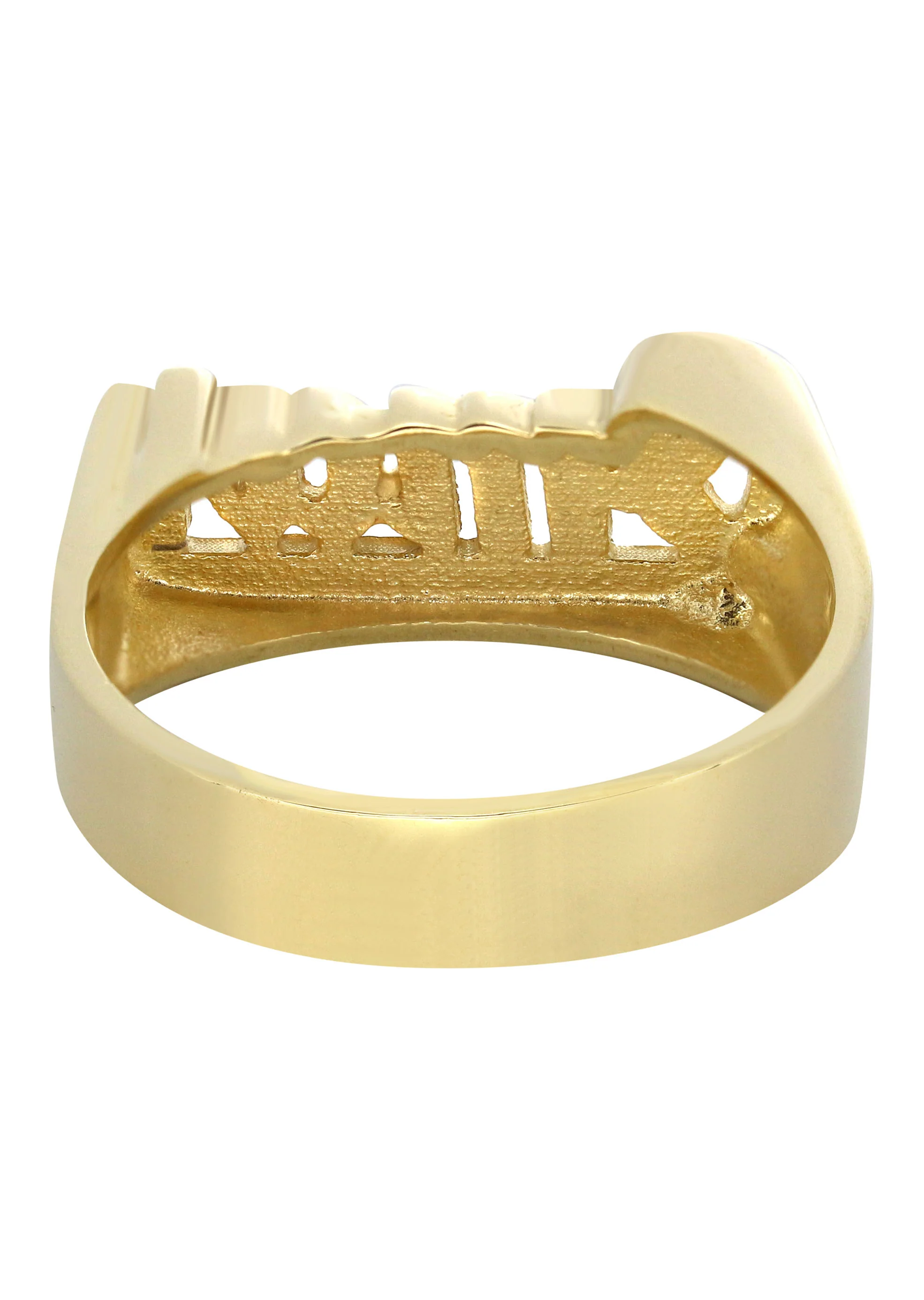 14K Two Tone Diamond Cut Gold Name Ring | Appx. 7.3 Grams - Image 3