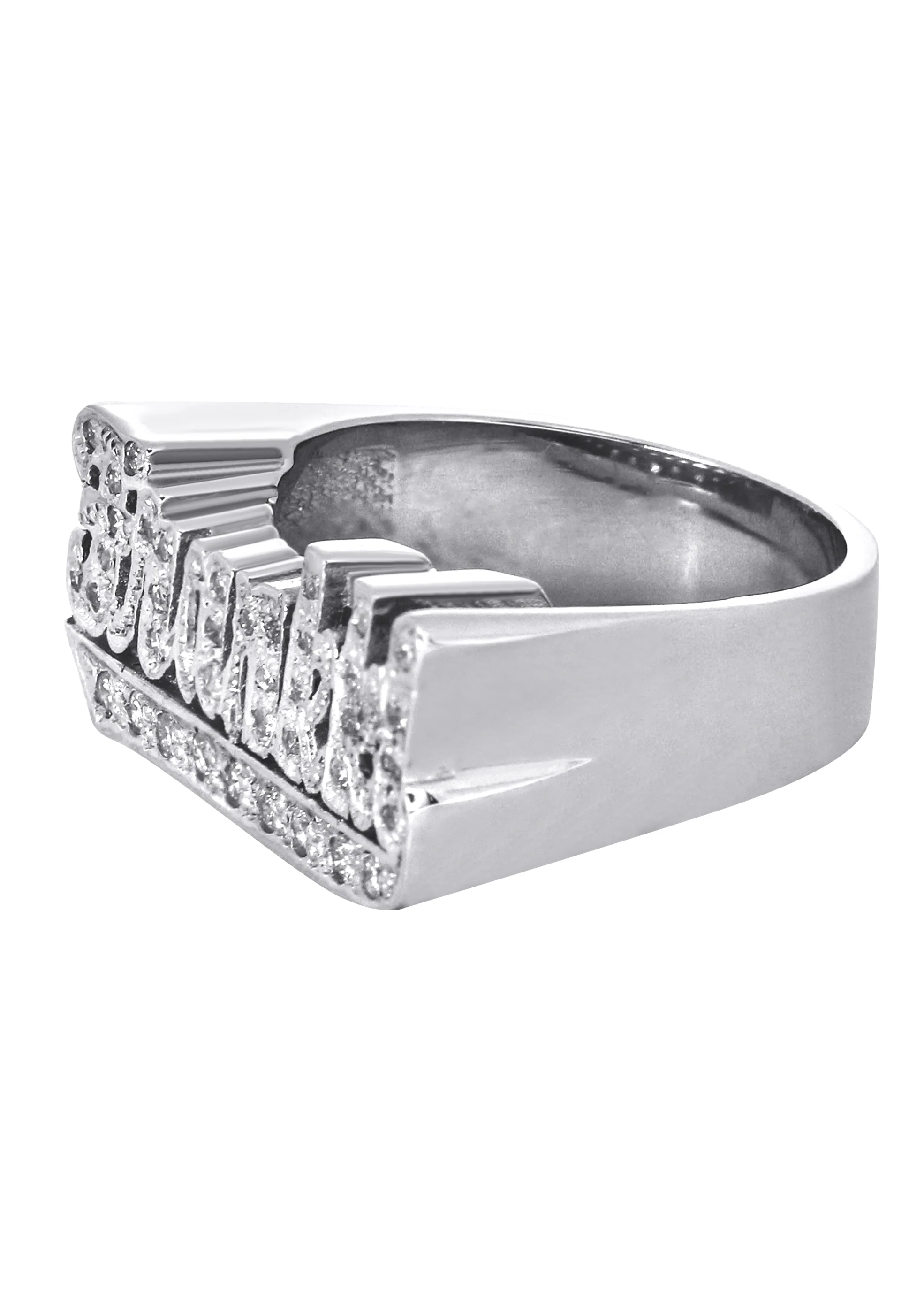 14K White Gold Diamond Name Ring | Appx. 7 Grams - Image 2