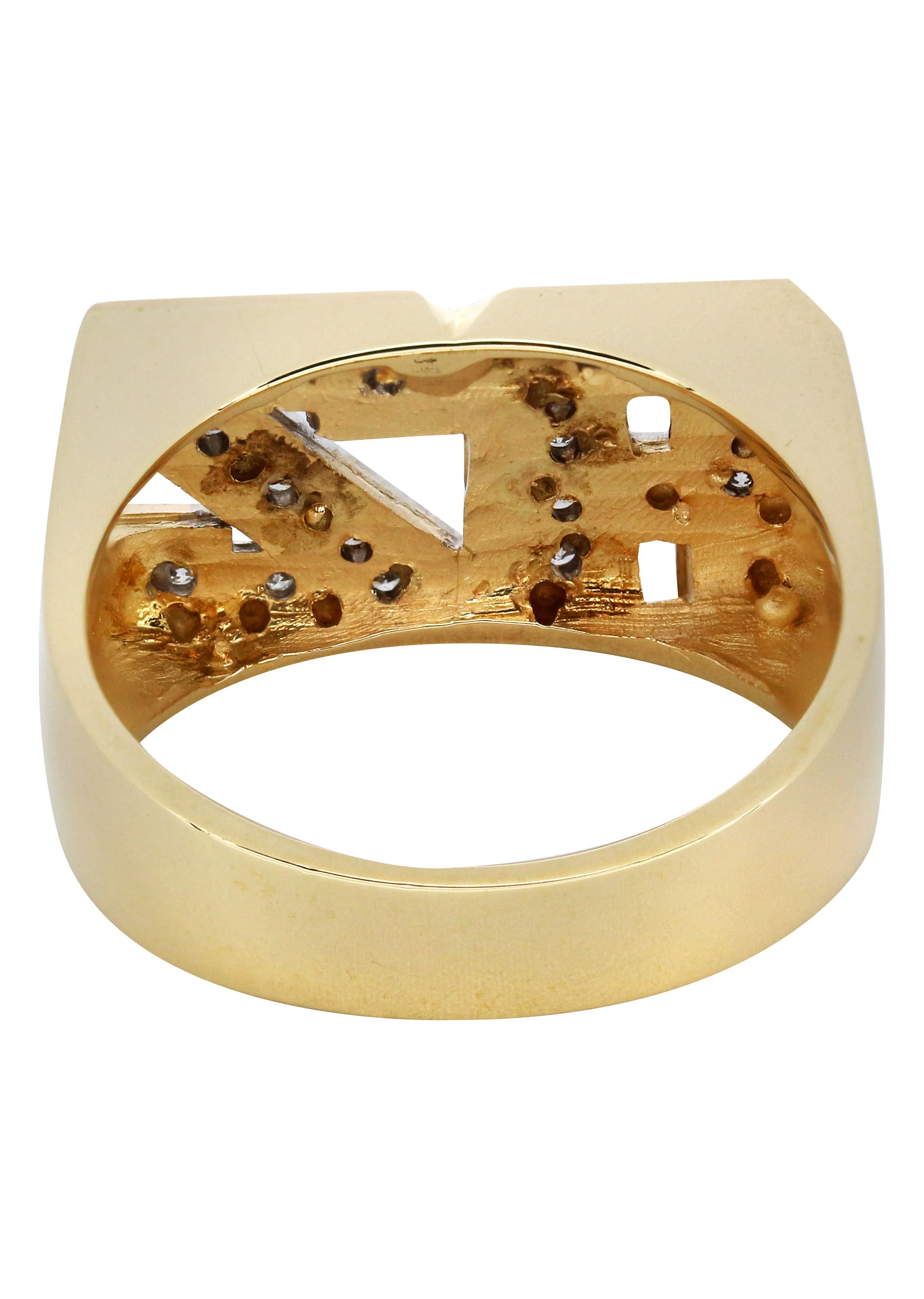 14K Diamond Initials Gold Name Ring | Style #88 - Image 3