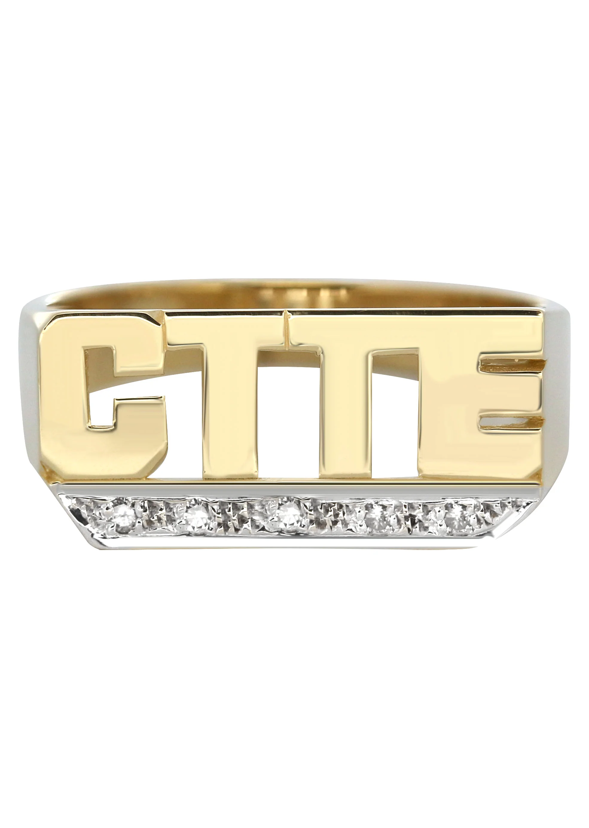 14K Bold Initials Gold Name Ring | Style #111