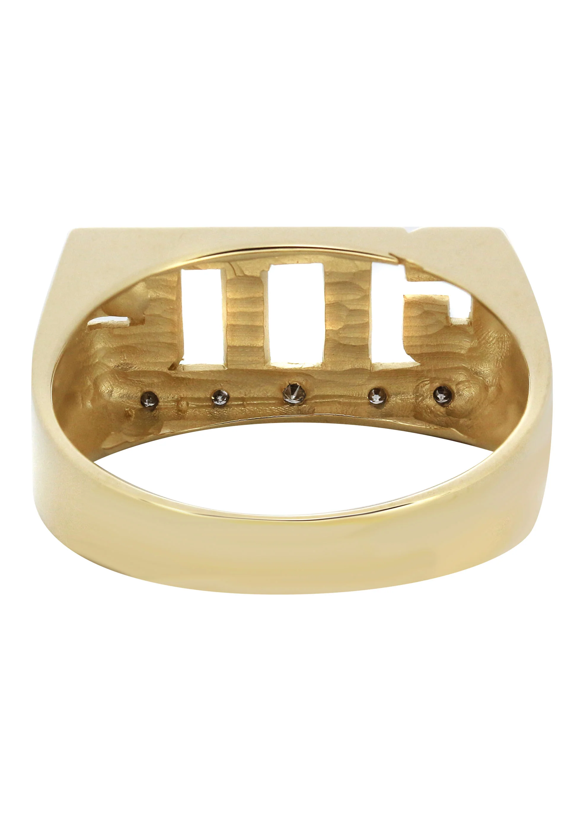 14K Bold Initials Gold Name Ring | Style #111 - Image 3