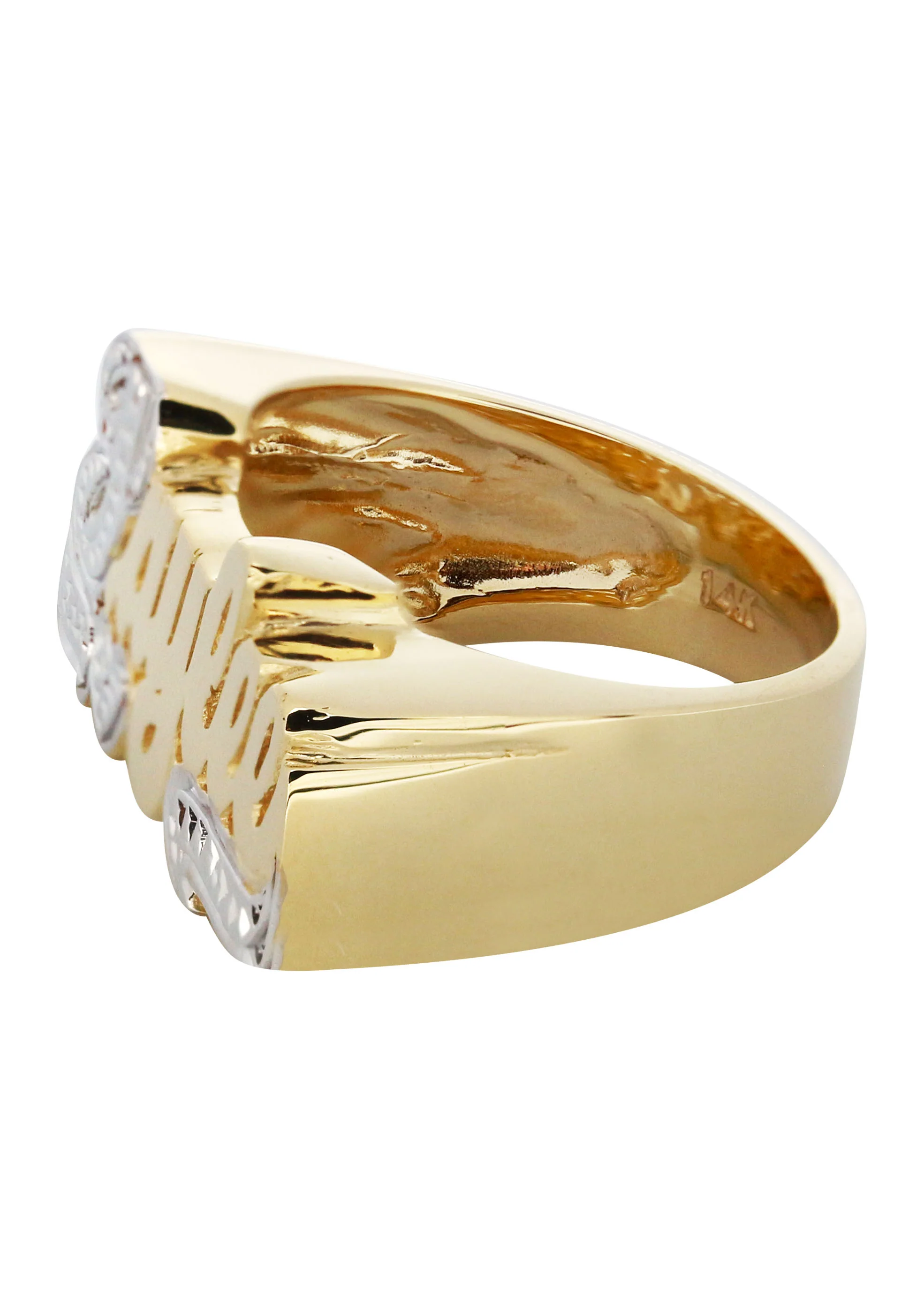 14K Two Tone Diamond Cut Gold Name Ring | Appx. 5 Grams - Image 2