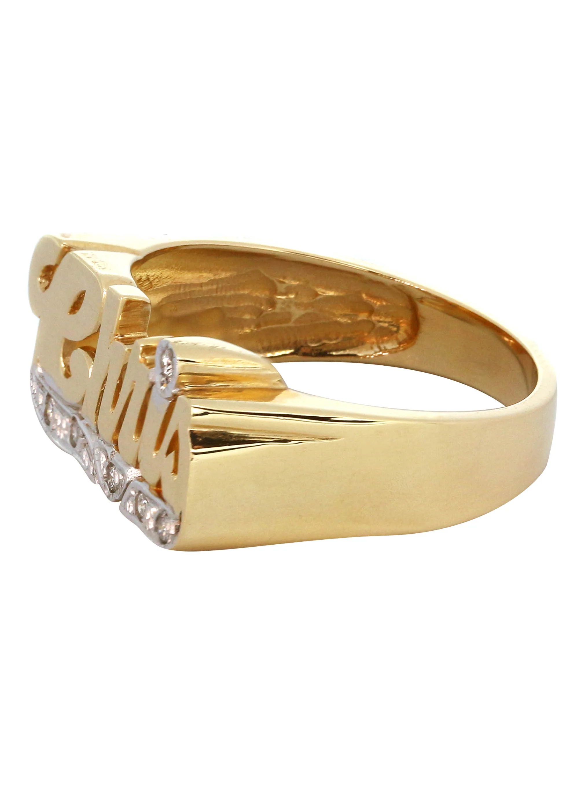 14K Diamond Gold Name Ring | Appx. 6 Grams - Image 2