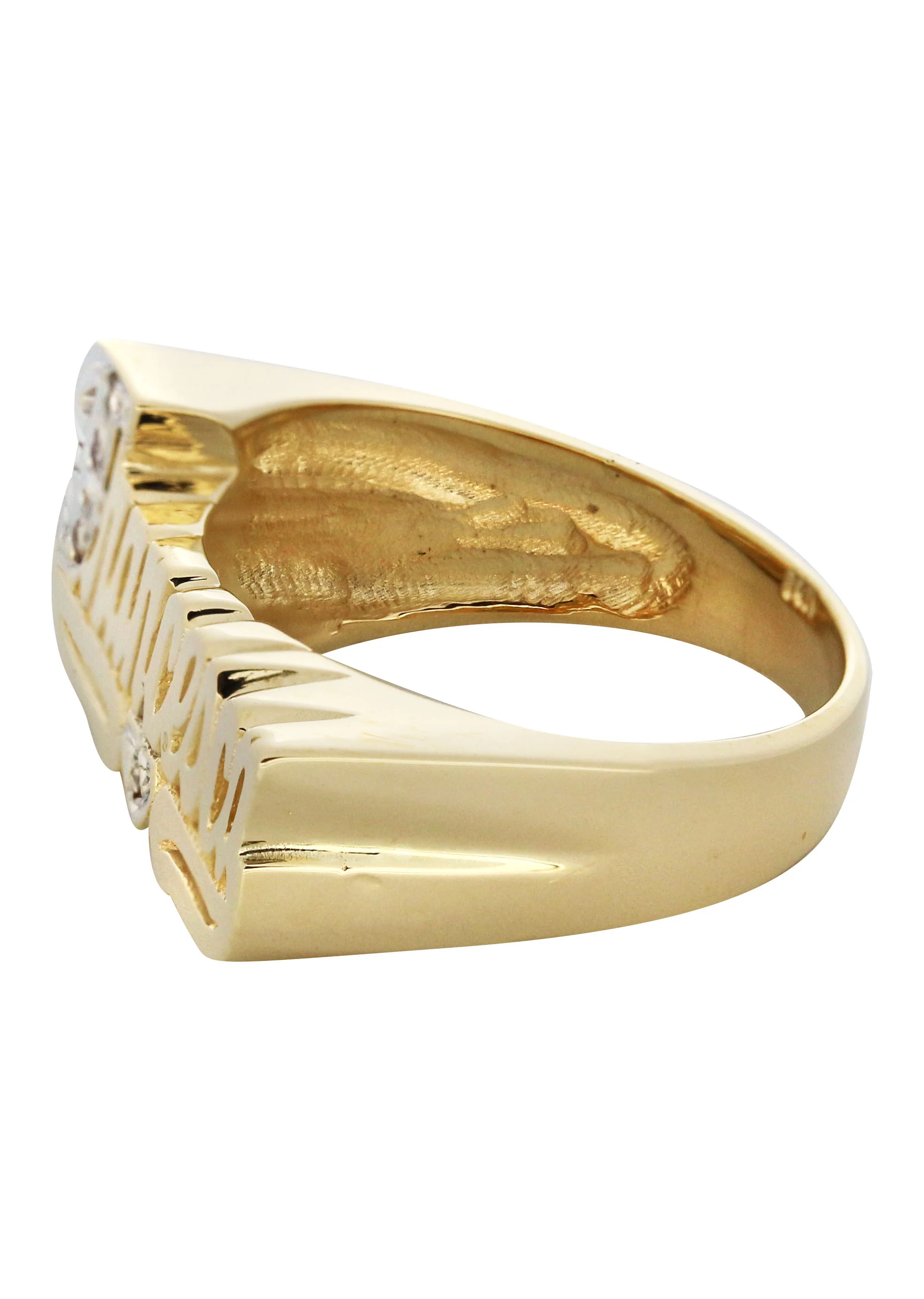 14K Diamond Two Tone Gold Name Ring | Appx. 5.5 Grams - Image 2