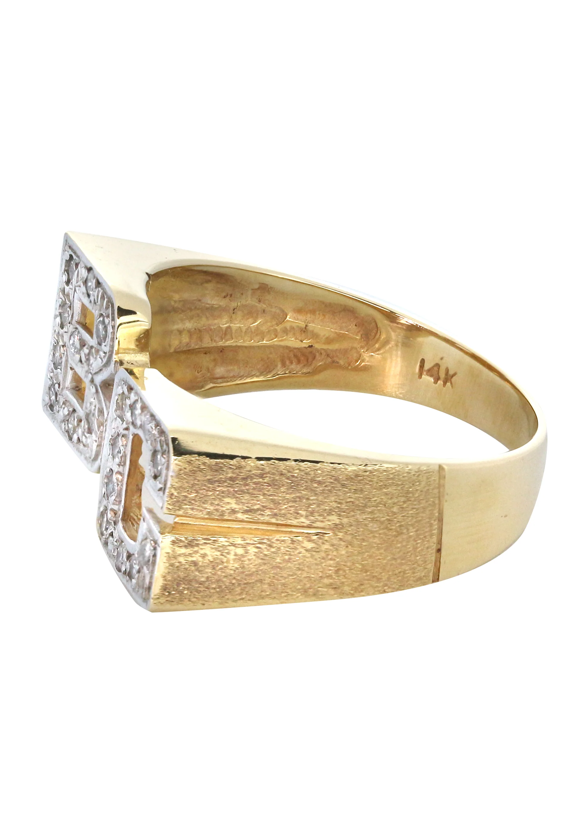 14K Diamond Initials Gold Name Ring | Style #75 - Image 2