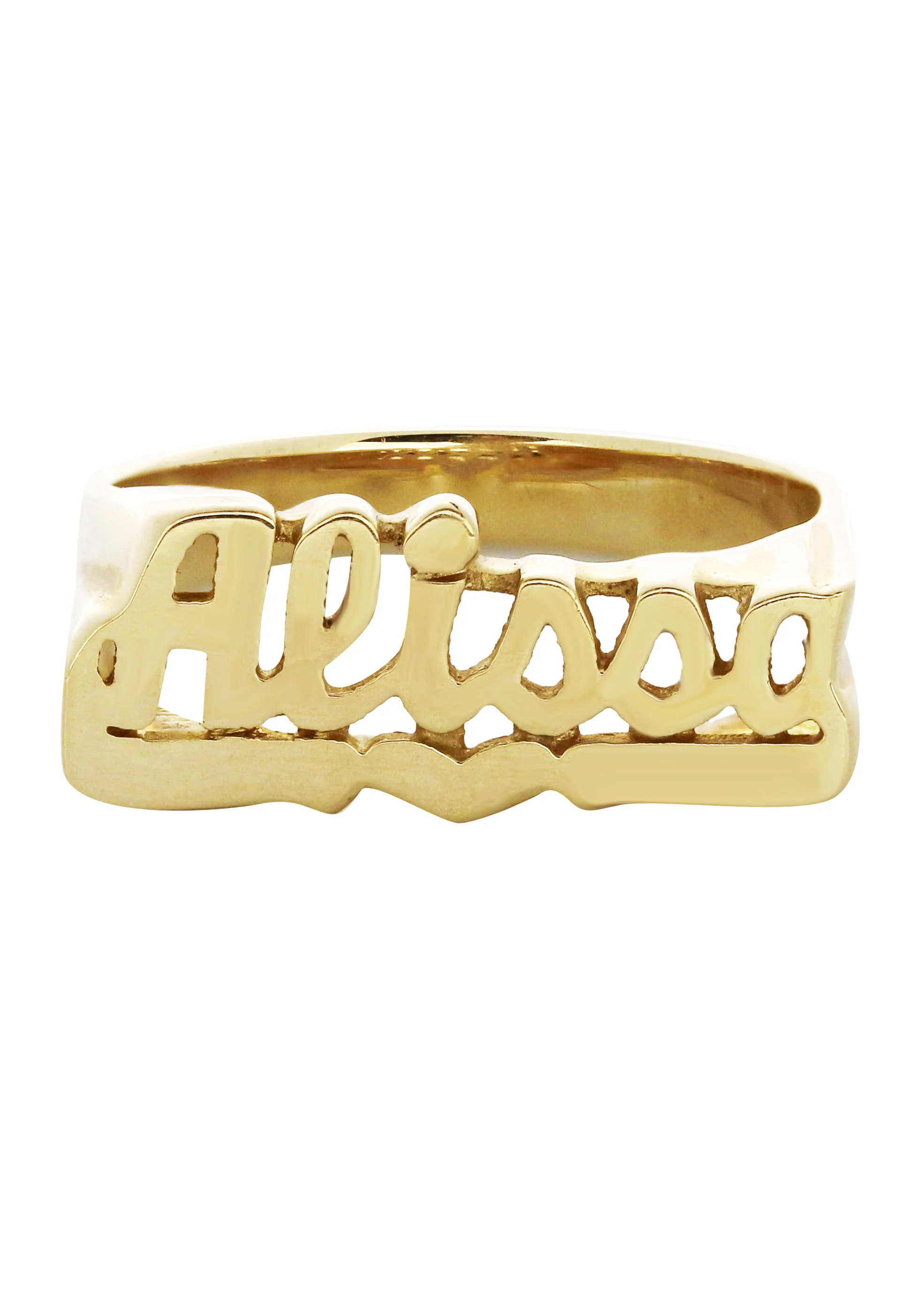 14K Heart Script Gold Name Ring | Appx. 4 Grams