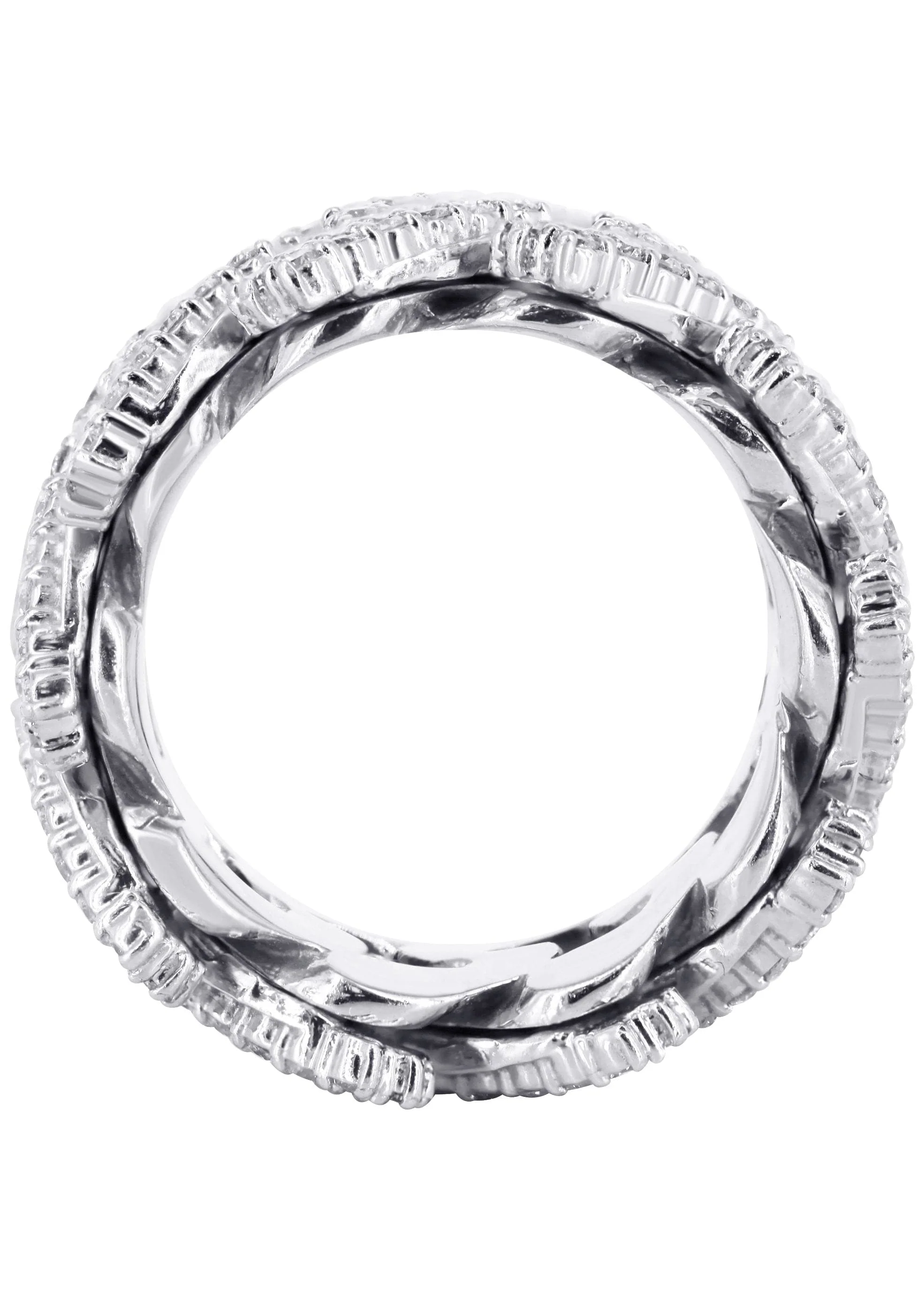 14K Rose And White Gold Diamond Cuban Link Ring | 20.11 Grams | 4.07 Carats - Image 3