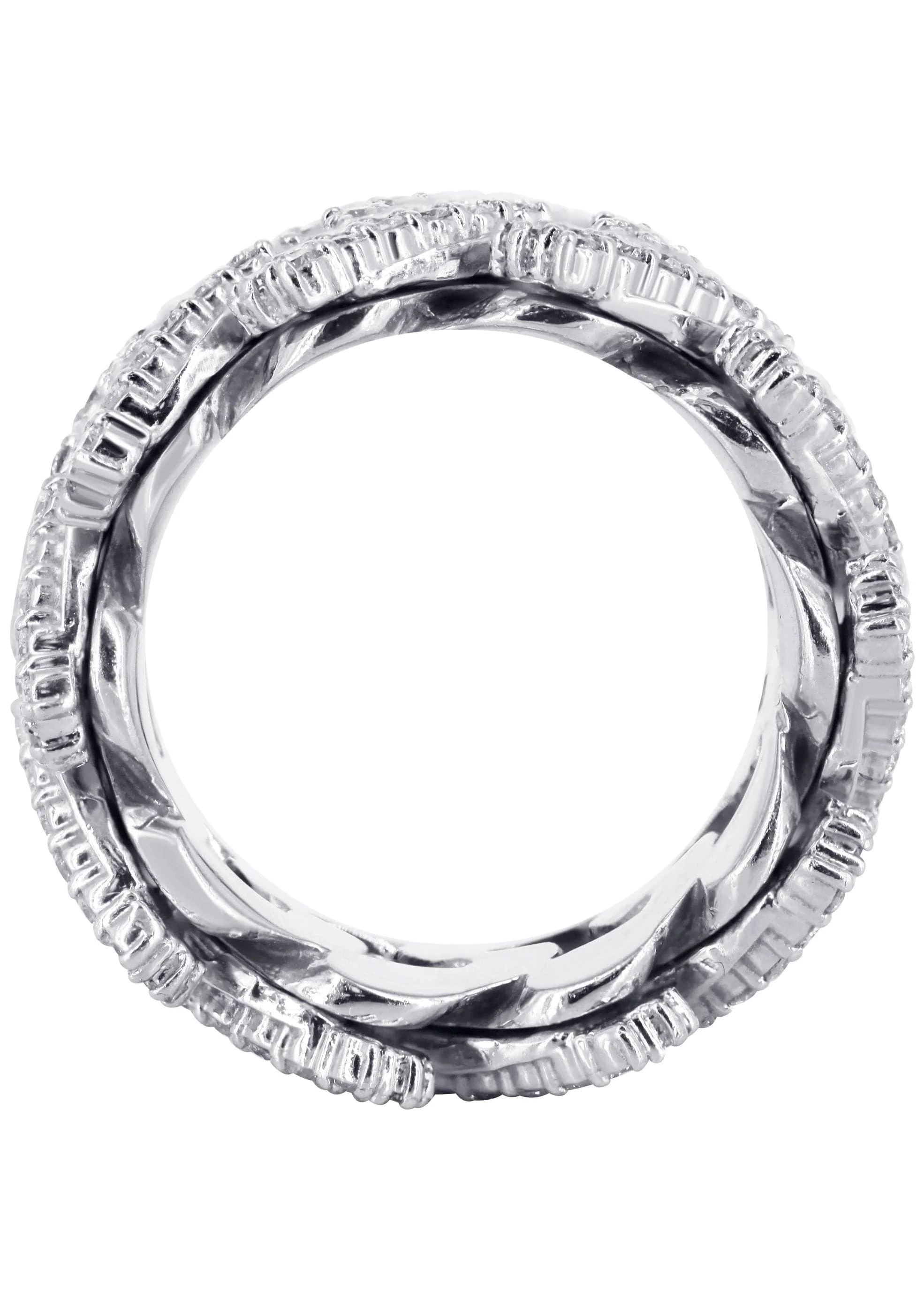 14K White Gold Diamond Cuban Link Ring | 20 Grams | 4.00 Carats - Image 3