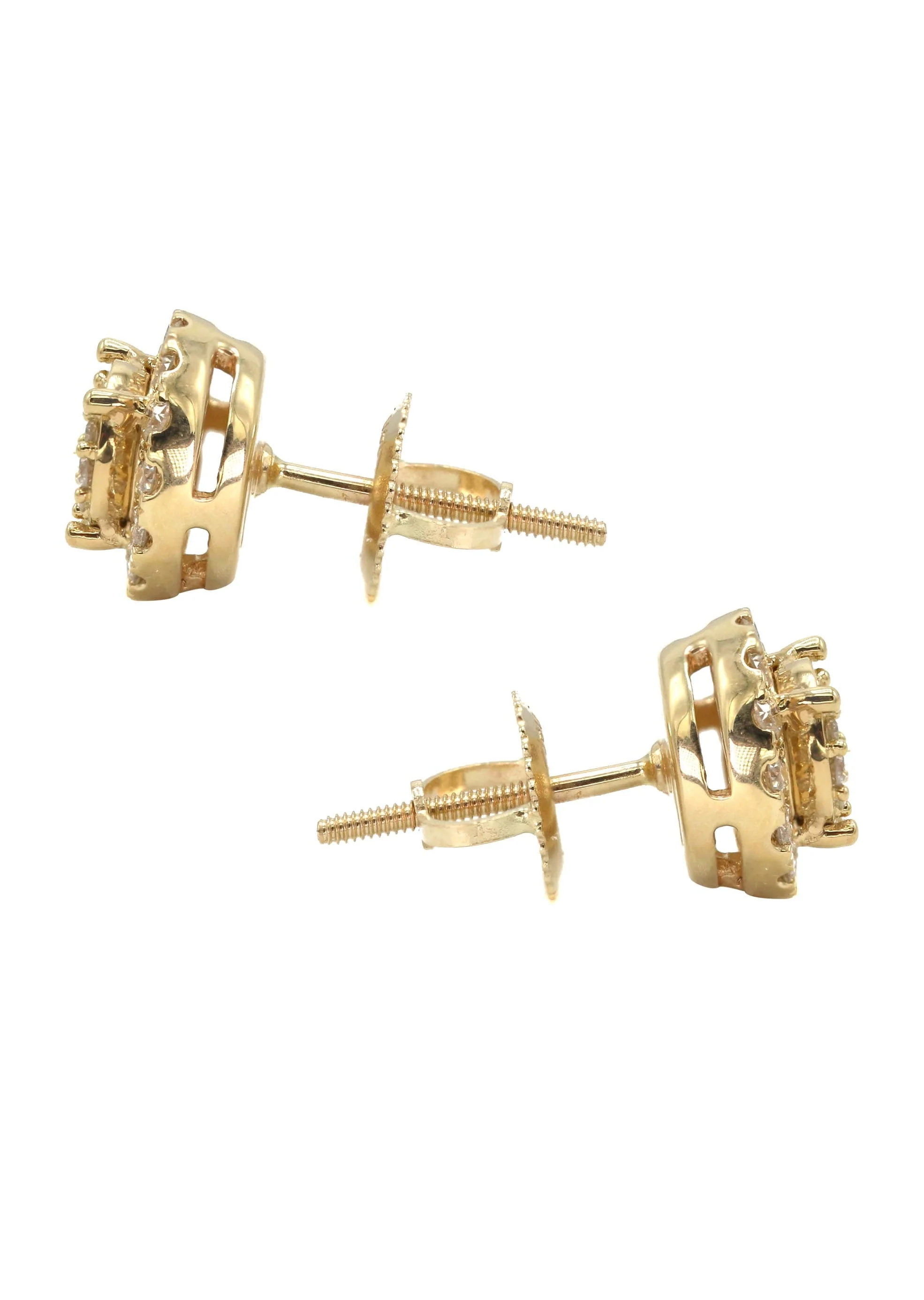 14K Yellow Gold Diamond Baguette Earrings For Men | 0.5 Carats | 2.55 Grams - Image 2