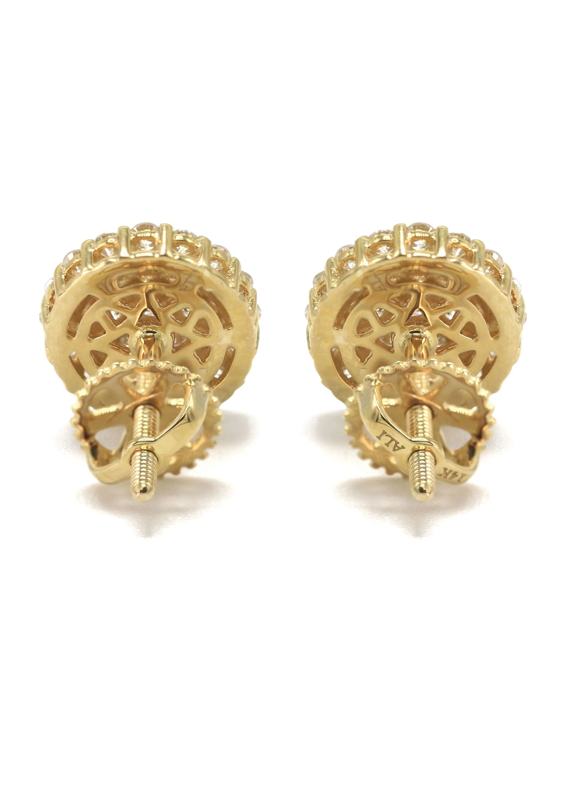 14K Yellow Gold Diamond Earrings For Men | 0.49 Carats | 1.95 Grams - Image 3