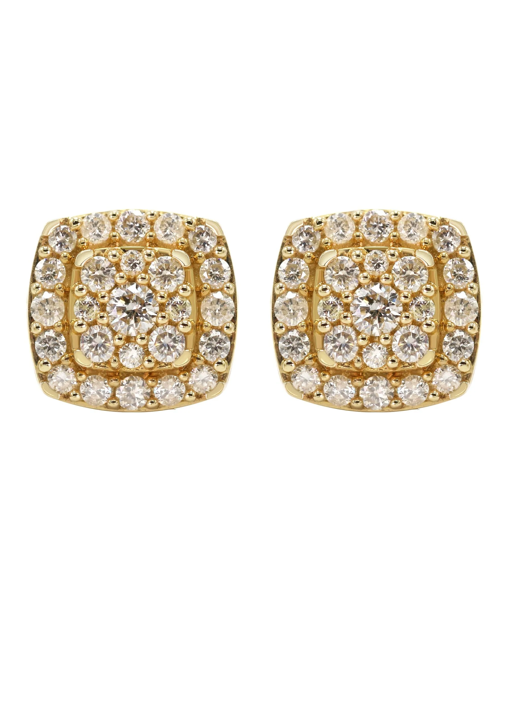 14K Yellow Gold Diamond Earrings For Men | 1 Carats | 3.43 Grams