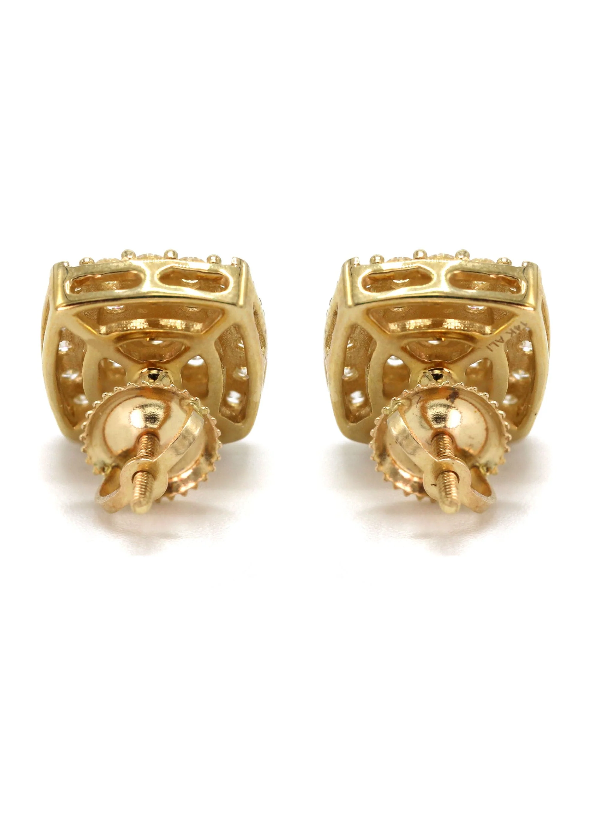 14K Yellow Gold Diamond Earrings For Men | 1 Carats | 3.43 Grams - Image 3