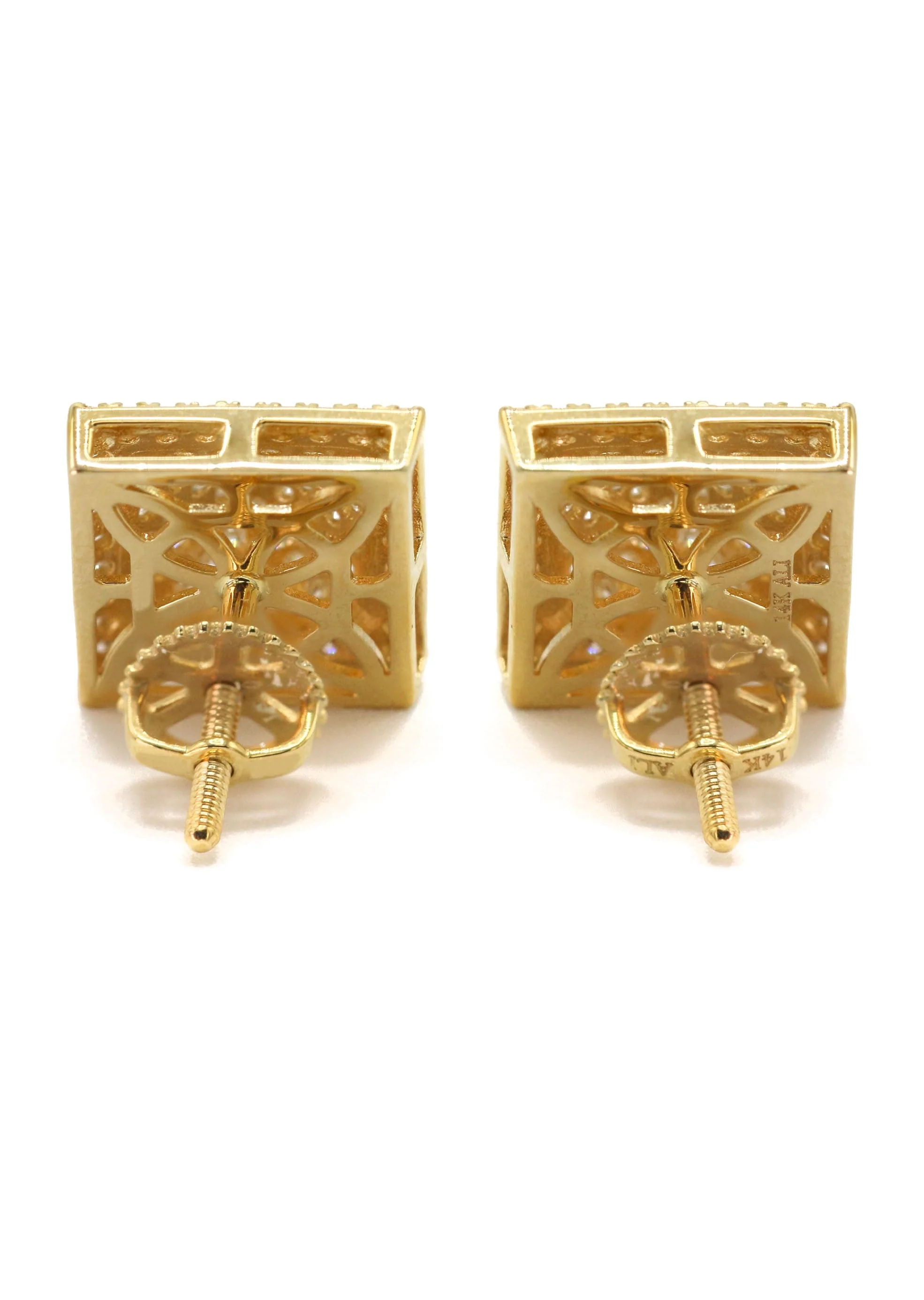 14K Yellow Gold Diamond Earrings For Men | 0.35 Carats | 2.7 Grams - Image 3