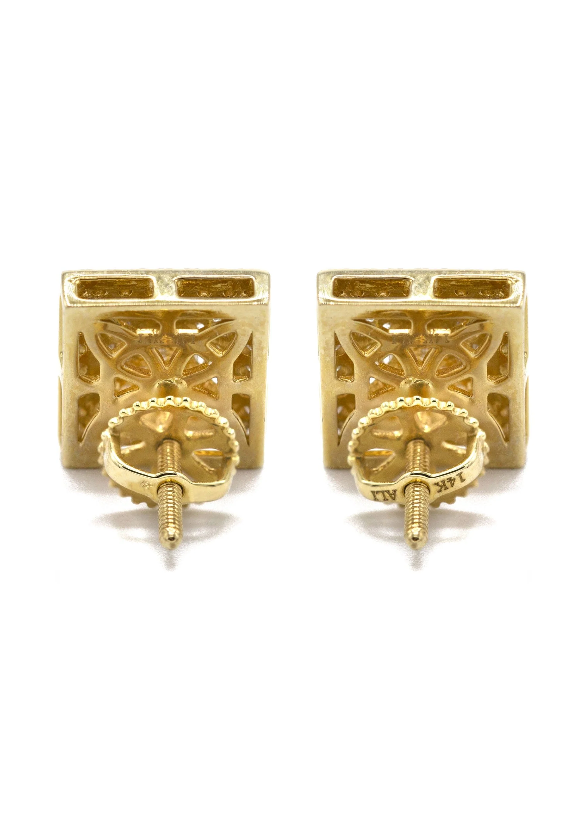 14K Yellow Gold Diamond Earrings For Men | 0.27 Carats | 2.3 Grams - Image 3
