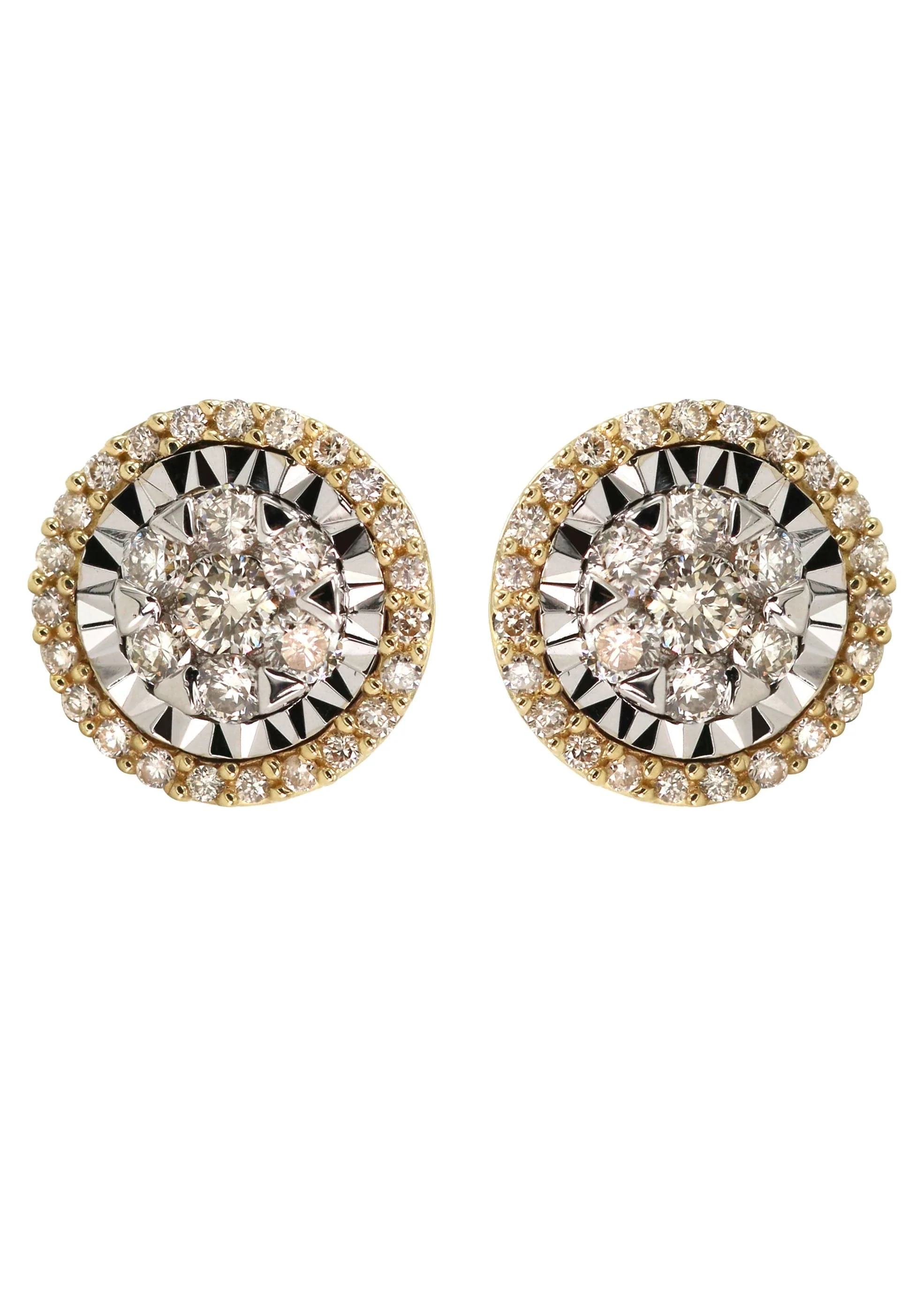 14K Yellow Gold Diamond Earrings For Men | 0.39 Carats | 2.14 Grams