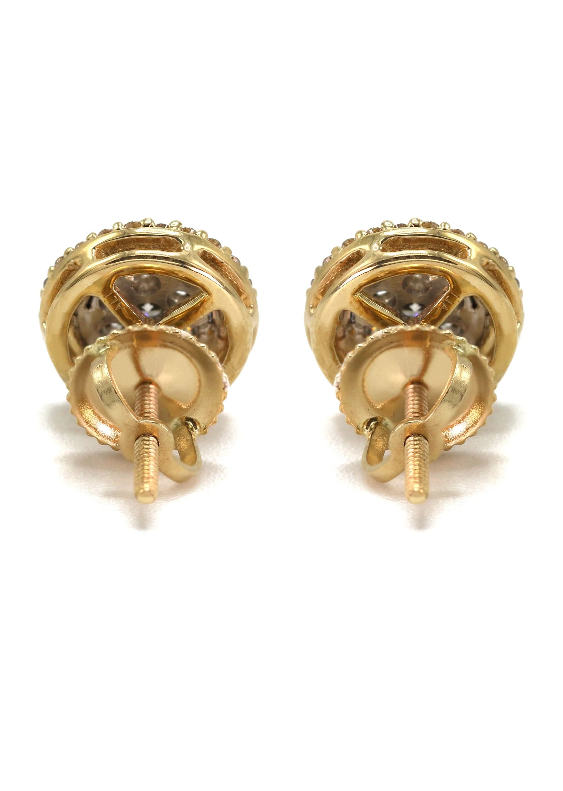 14K Yellow Gold Diamond Earrings For Men | 0.39 Carats | 2.14 Grams - Image 3