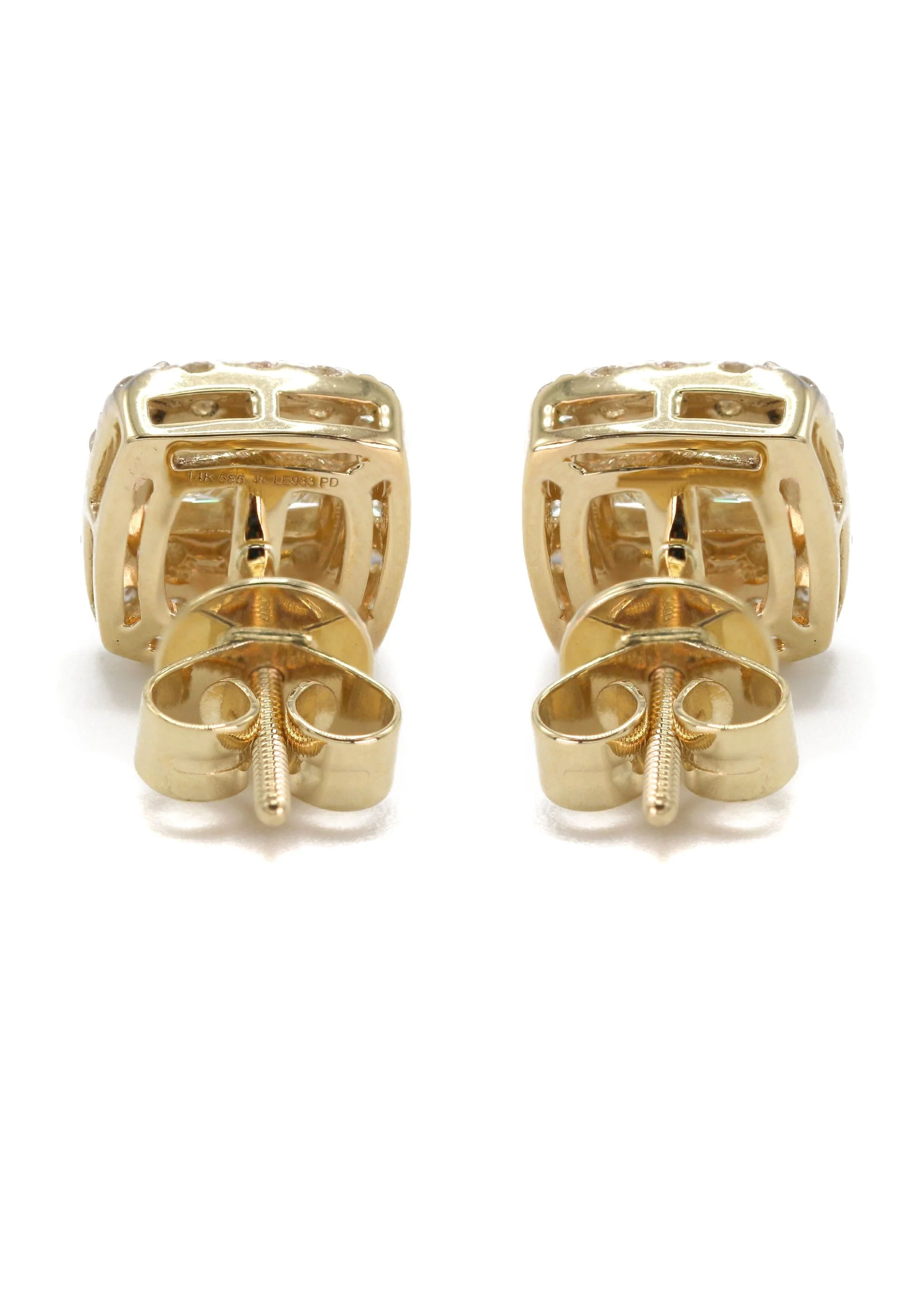 14K Yellow Gold Diamond Earrings For Men | 1.12 Carats | 3.74 Grams - Image 3