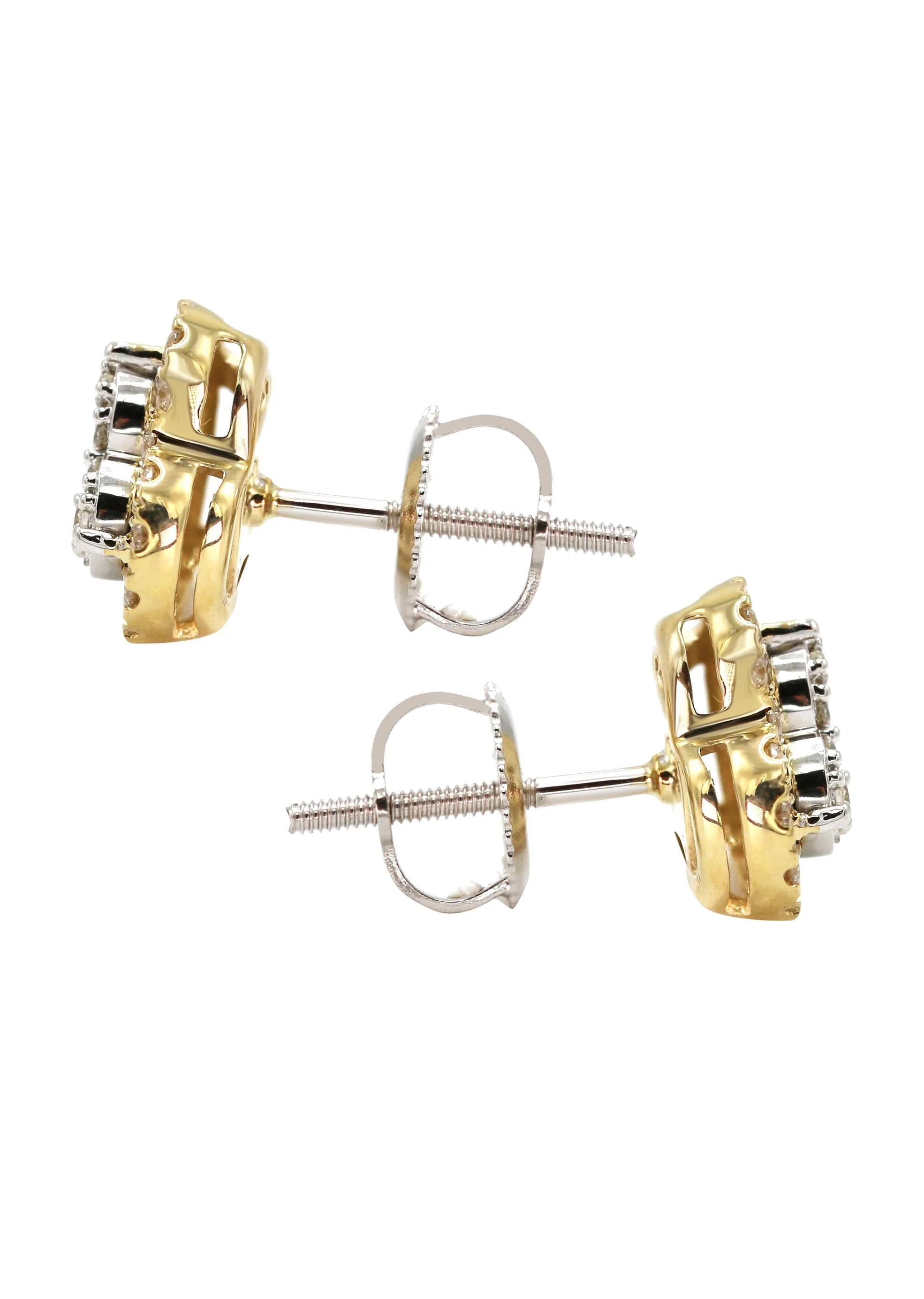 14K Yellow Gold Diamond Baguette Earrings For Men | 0.52 Carats | 2.76 Grams - Image 2