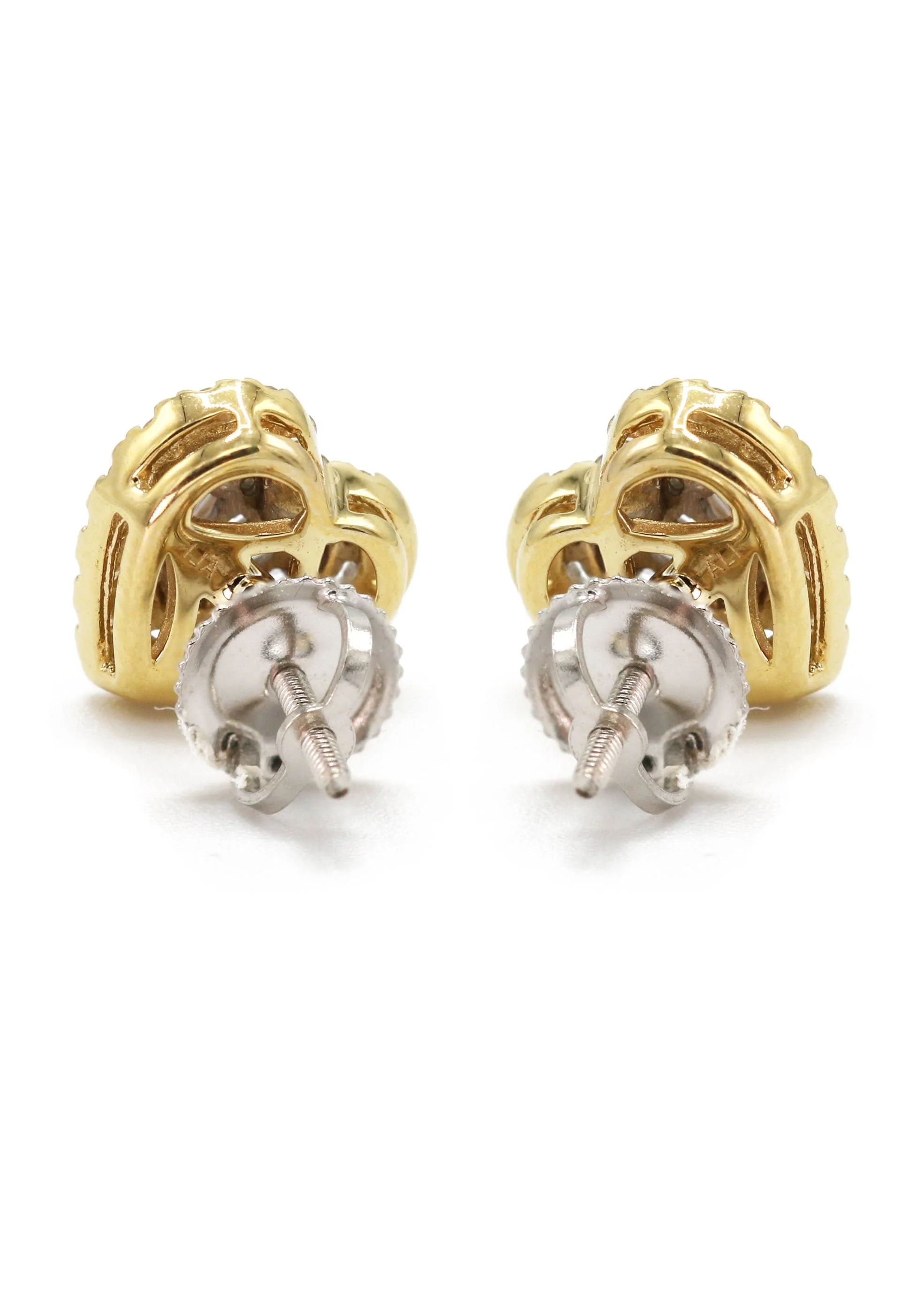 14K Yellow Gold Diamond Baguette Earrings For Men | 0.52 Carats | 2.76 Grams - Image 3