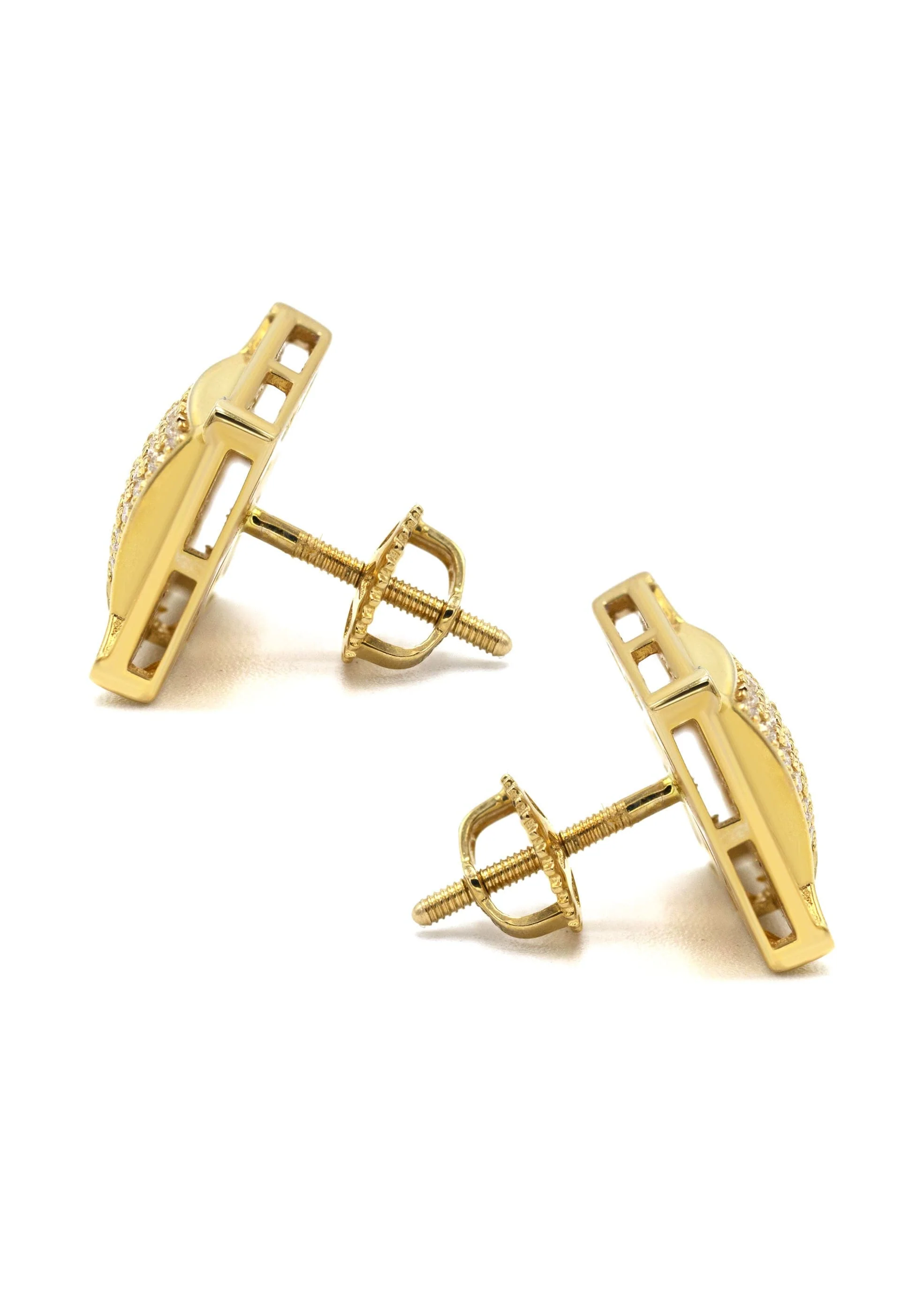 14K Yellow Gold Diamond Earrings For Men | 0.35 Carats | 3.62 Grams - Image 2