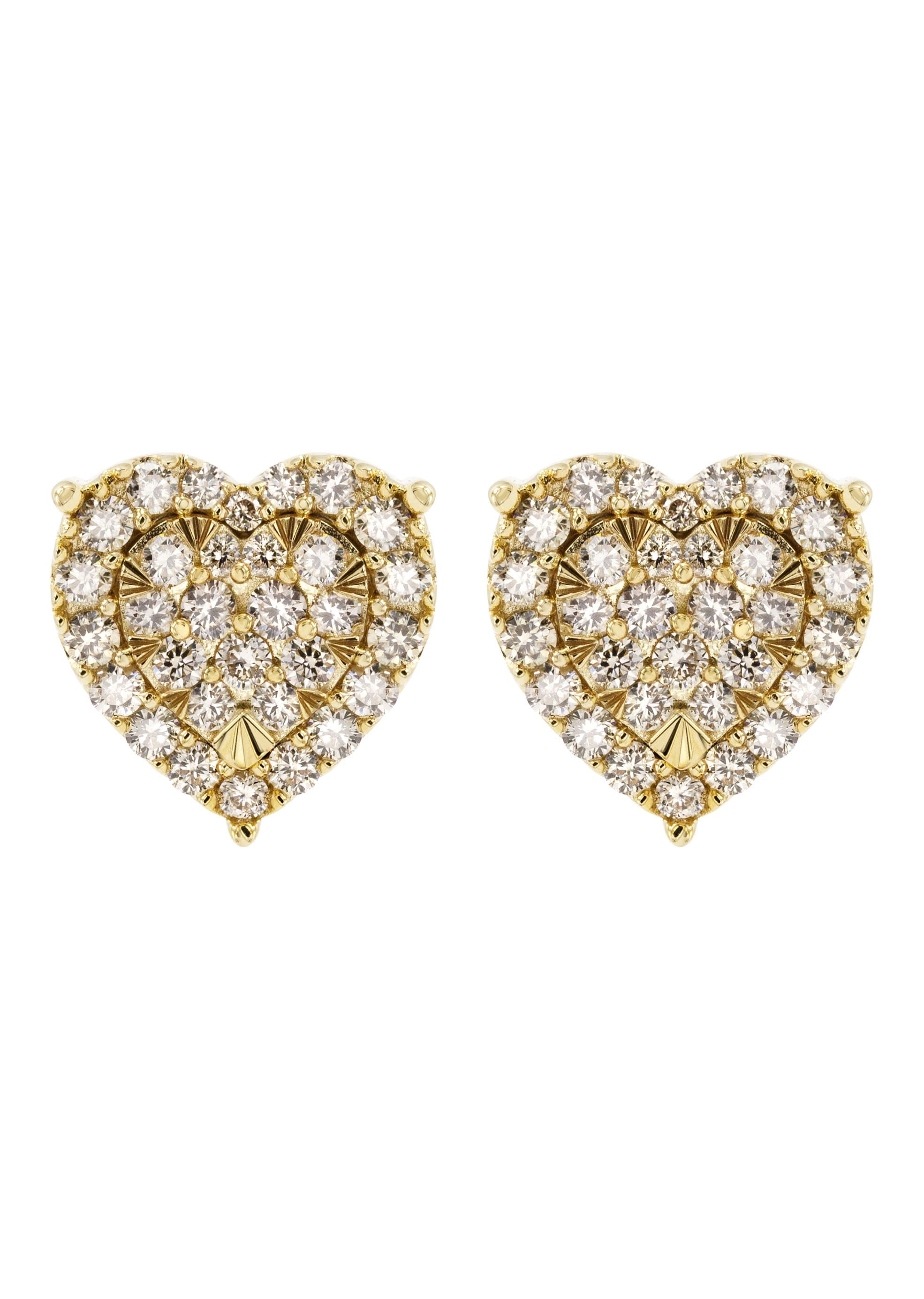 14K Yellow Gold Diamond Earrings For Men | 0.74 Carats | 3.34 Grams
