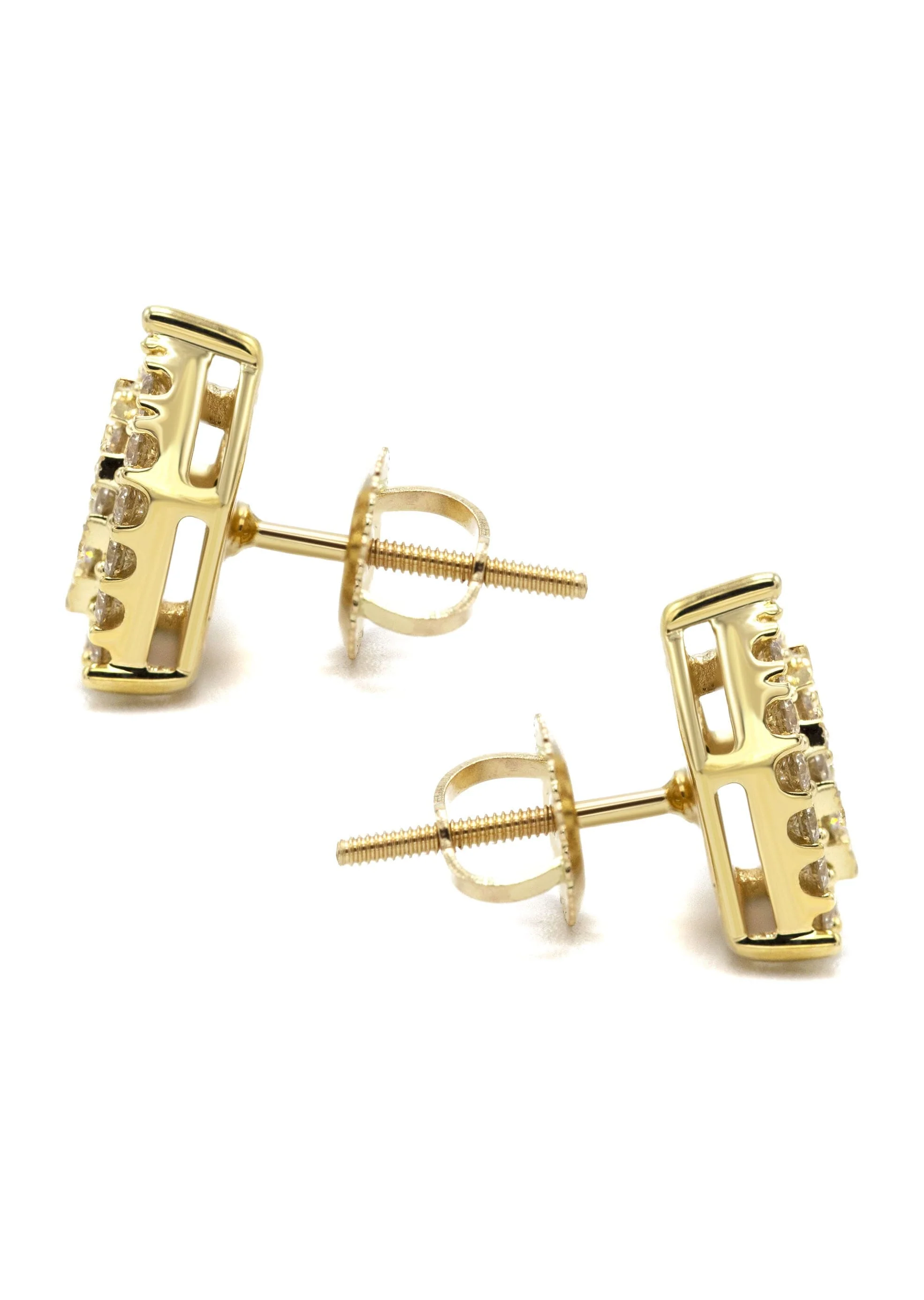 14K Yellow Gold Diamond Earrings For Men | 0.74 Carats | 3.34 Grams - Image 2