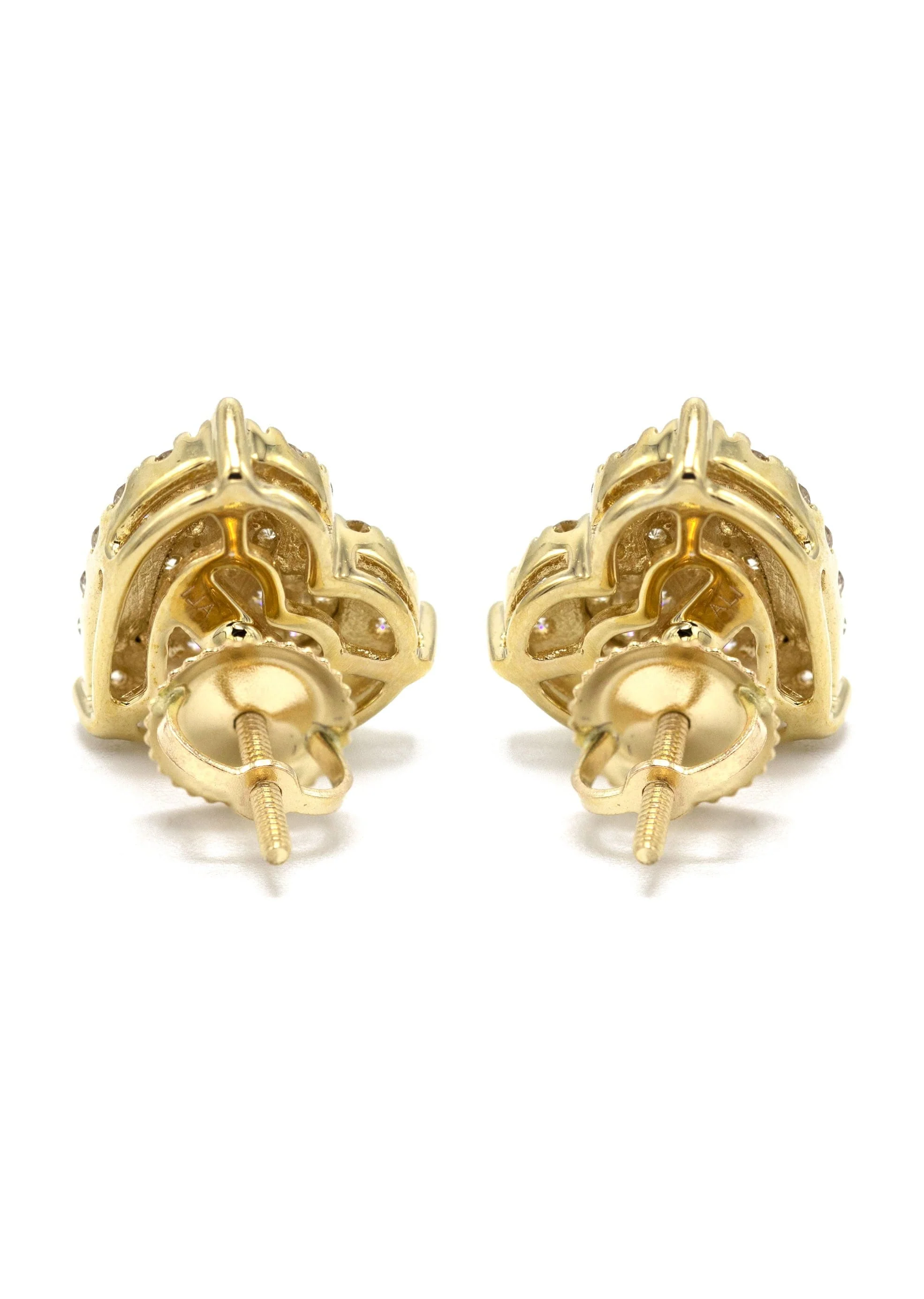 14K Yellow Gold Diamond Earrings For Men | 0.74 Carats | 3.34 Grams - Image 3